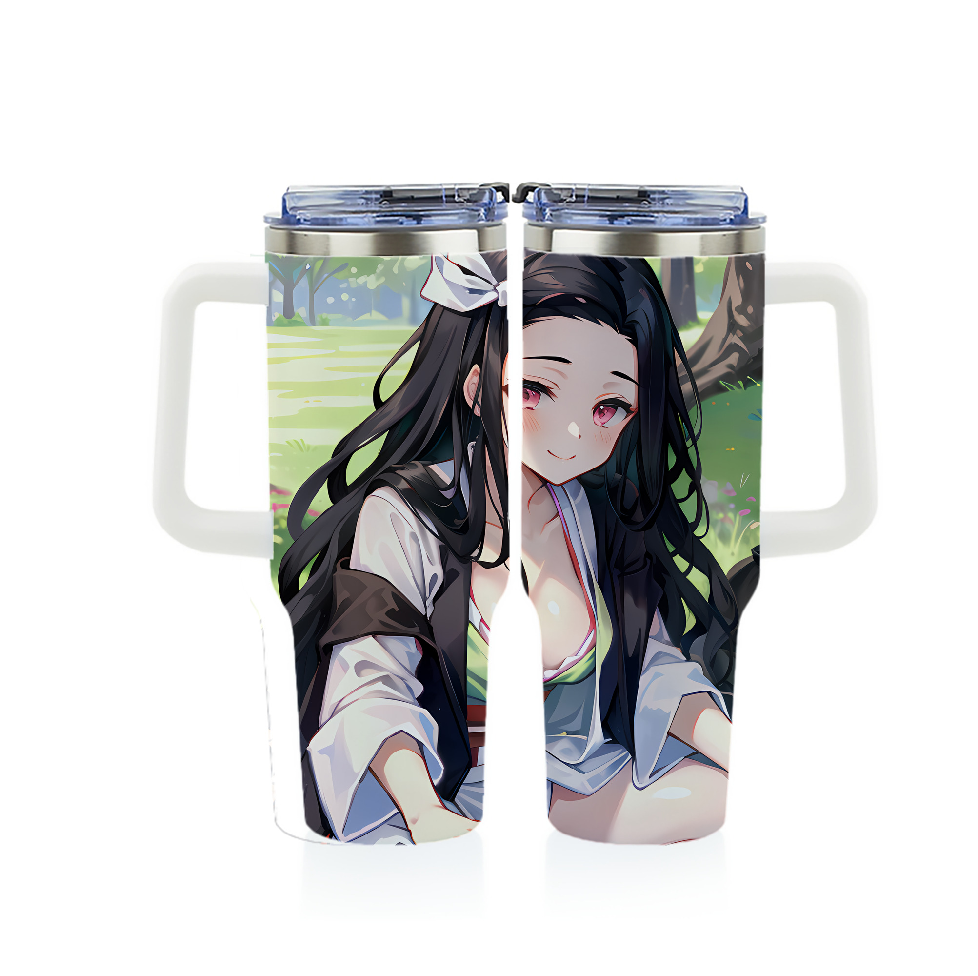 （画像用） 鬼滅の刃（きめつのやいば）竈門 禰󠄀豆子／かまど ねずこ Kamado Nezuko 1200ｍLフルプリント車用タンブラー