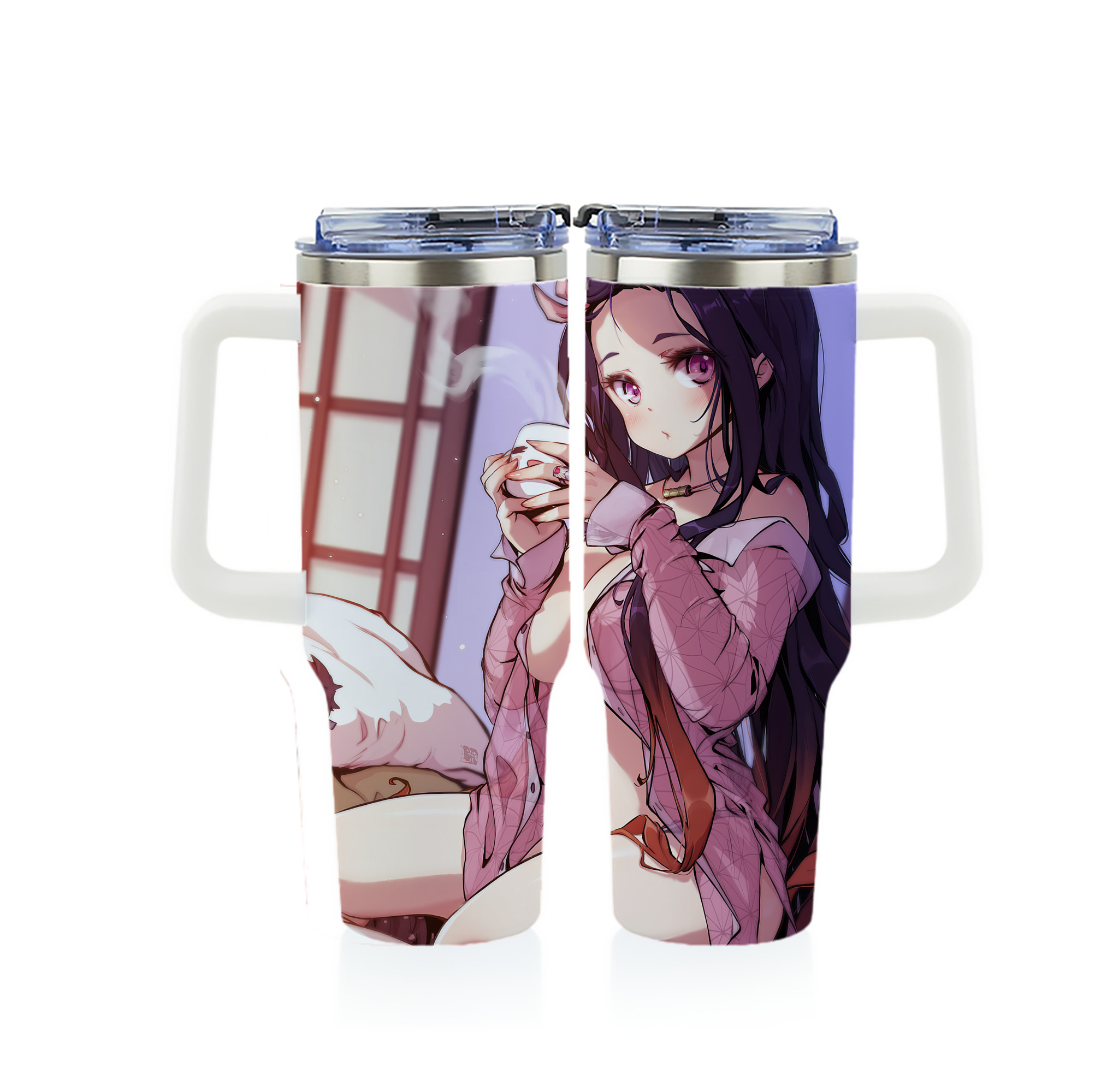 （画像用） 鬼滅の刃（きめつのやいば）竈門 禰󠄀豆子／かまど ねずこ Kamado Nezuko 1200ｍLフルプリント車用タンブラー