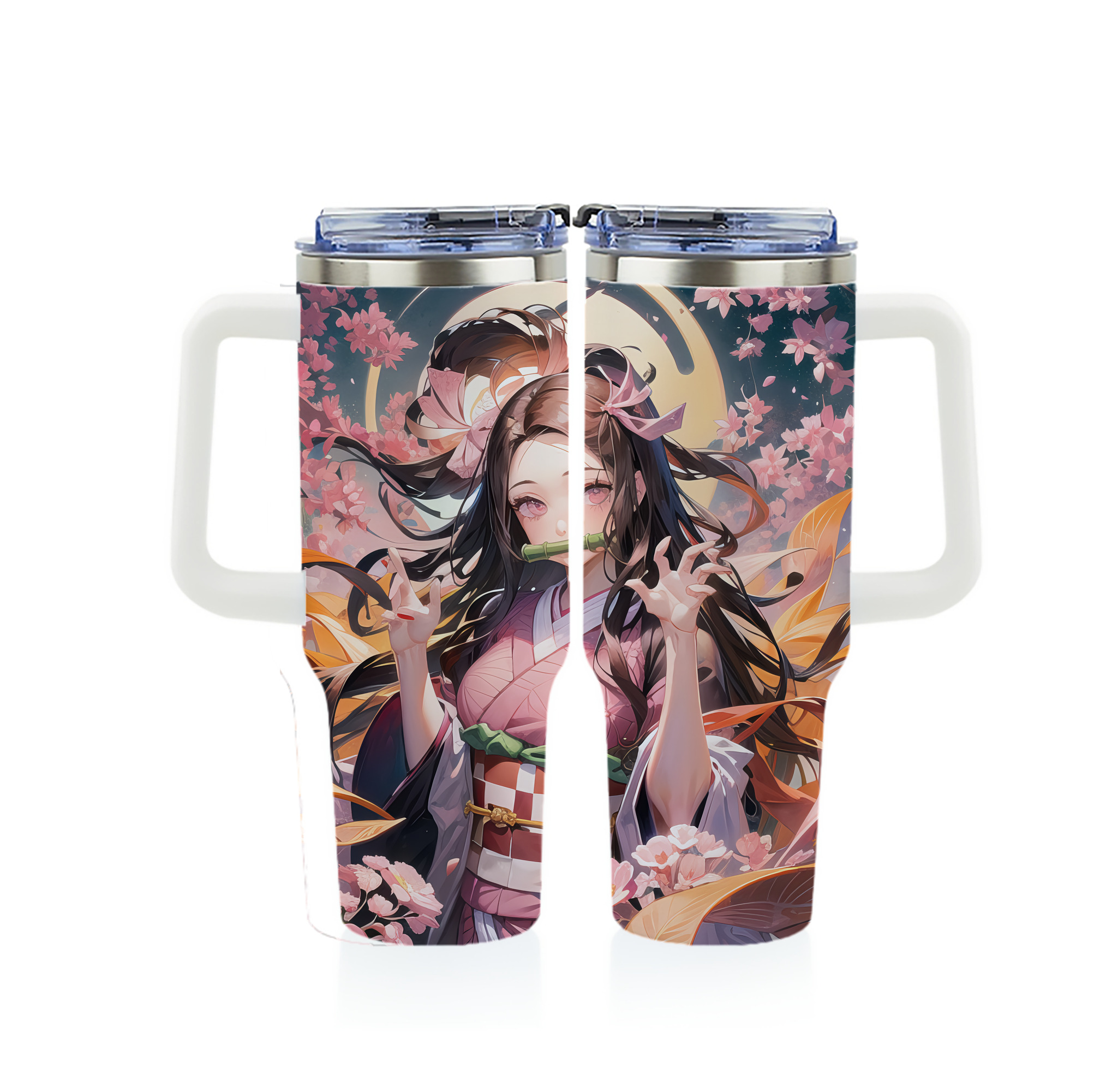 （画像用） 鬼滅の刃（きめつのやいば）竈門 禰󠄀豆子／かまど ねずこ Kamado Nezuko 1200ｍLフルプリント車用タンブラー