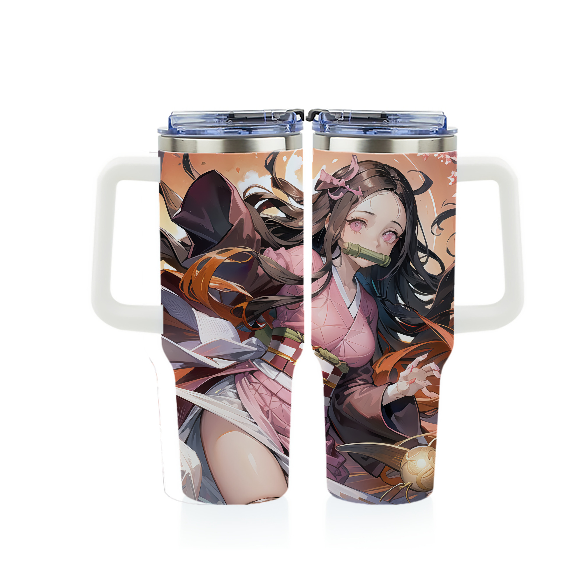 （画像用） 鬼滅の刃（きめつのやいば）竈門 禰󠄀豆子／かまど ねずこ Kamado Nezuko 1200ｍLフルプリント車用タンブラー