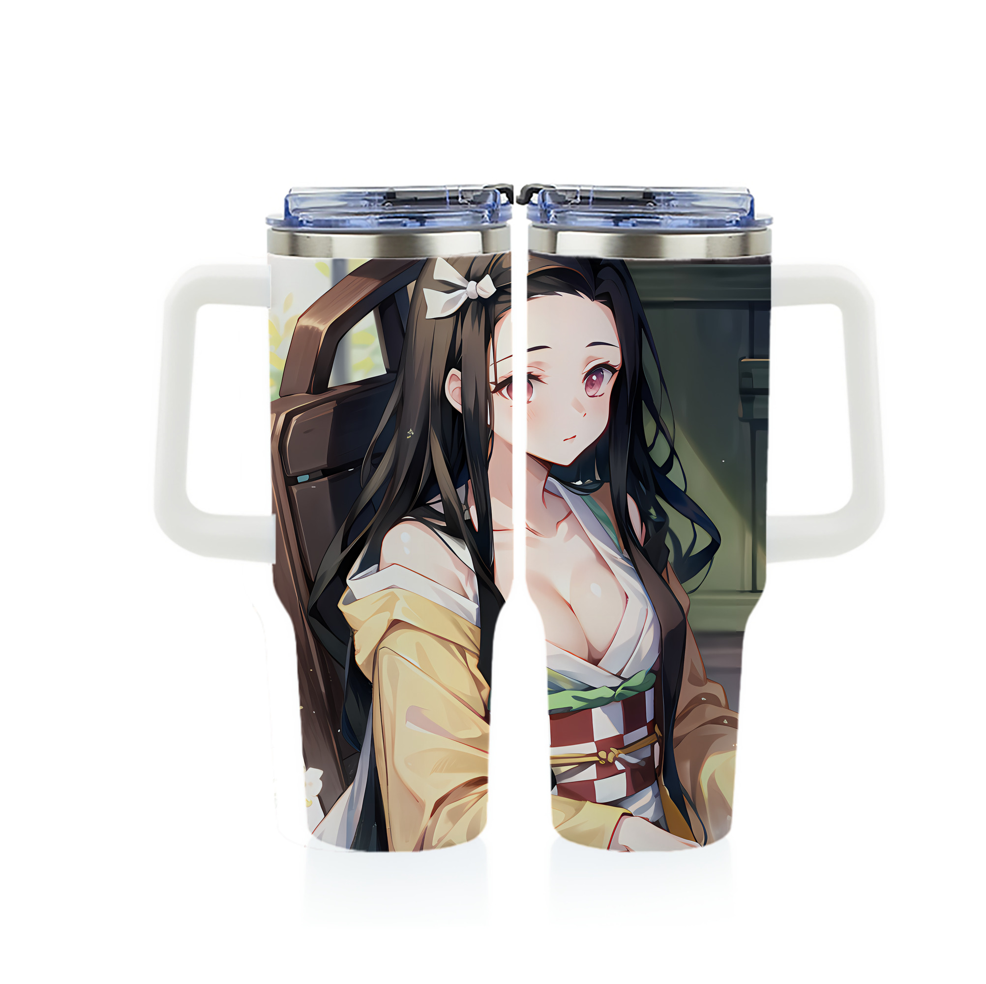 （画像用） 鬼滅の刃（きめつのやいば）竈門 禰󠄀豆子／かまど ねずこ Kamado Nezuko 1200ｍLフルプリント車用タンブラー