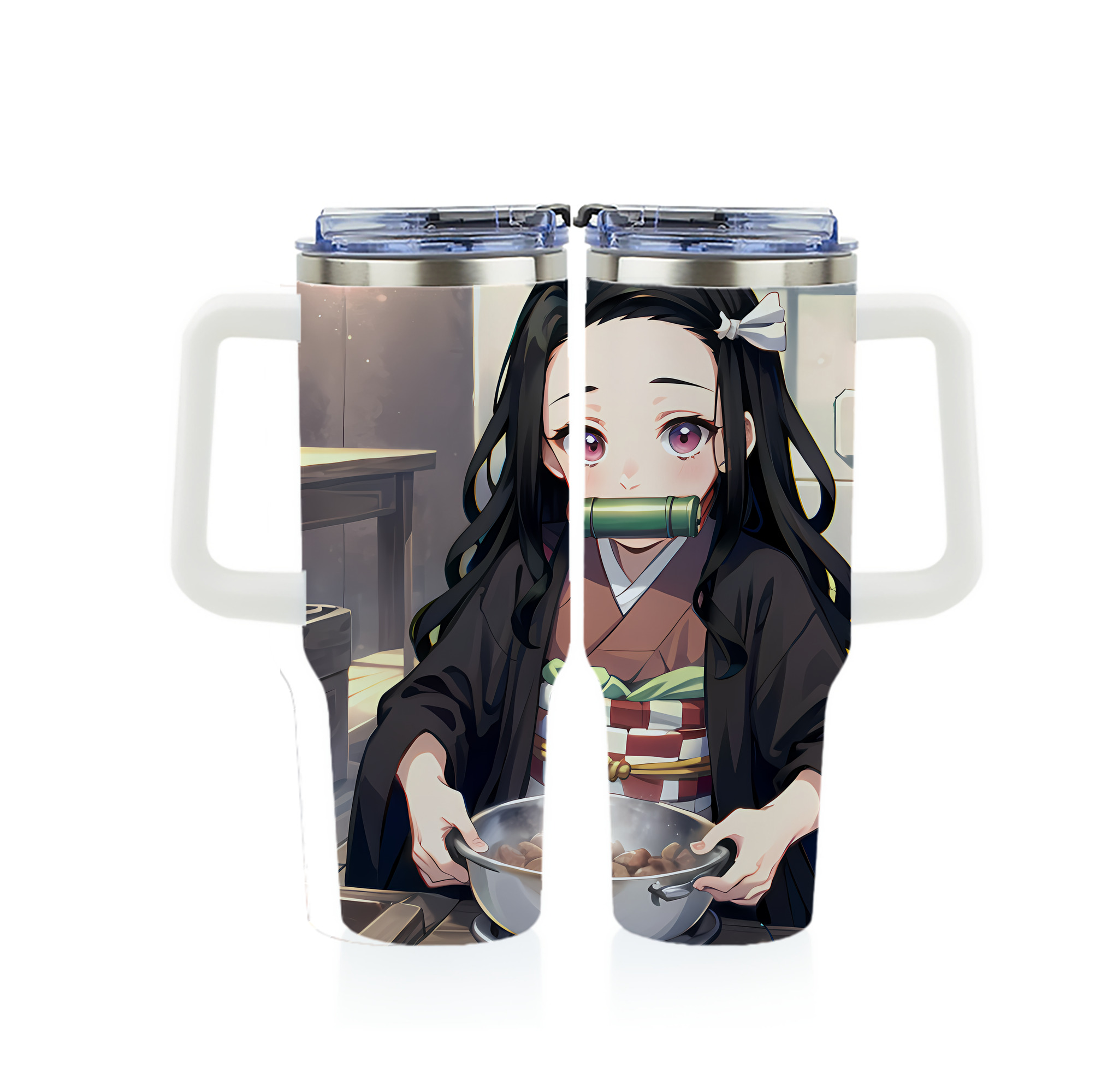 （画像用） 鬼滅の刃（きめつのやいば）竈門 禰󠄀豆子／かまど ねずこ Kamado Nezuko 1200ｍLフルプリント車用タンブラー