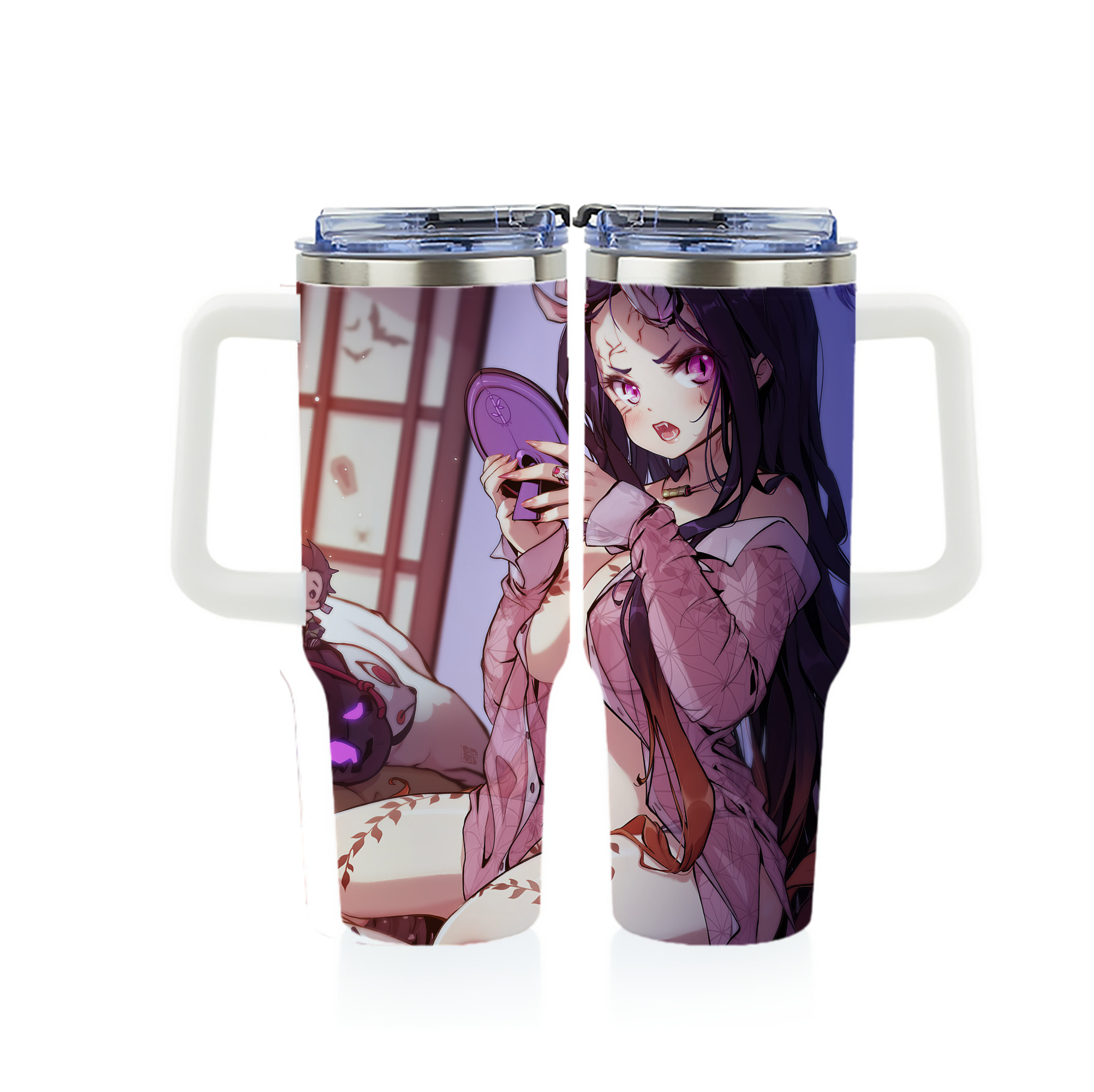 （画像用） 鬼滅の刃（きめつのやいば）竈門 禰󠄀豆子／かまど ねずこ Kamado Nezuko 1200ｍLフルプリント車用タンブラー