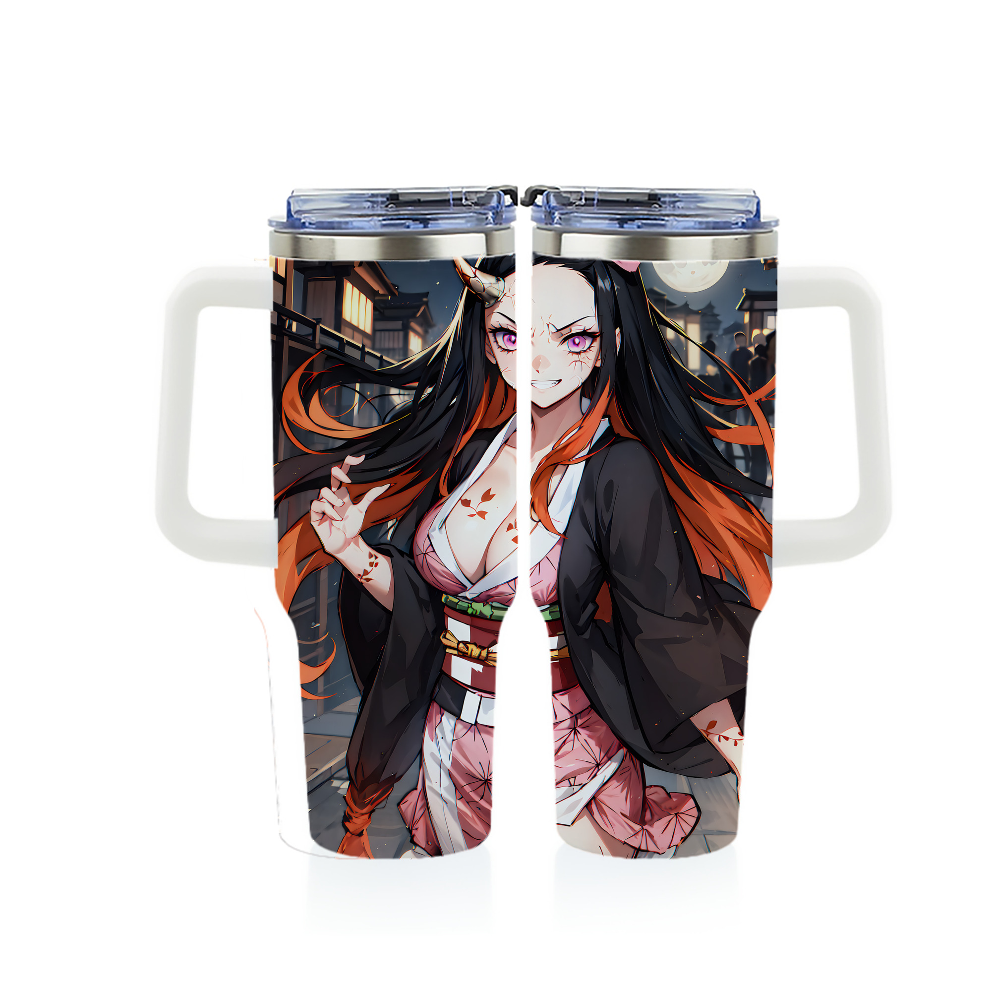 （画像用） 鬼滅の刃（きめつのやいば）竈門 禰󠄀豆子／かまど ねずこ Kamado Nezuko 1200ｍLフルプリント車用タンブラー