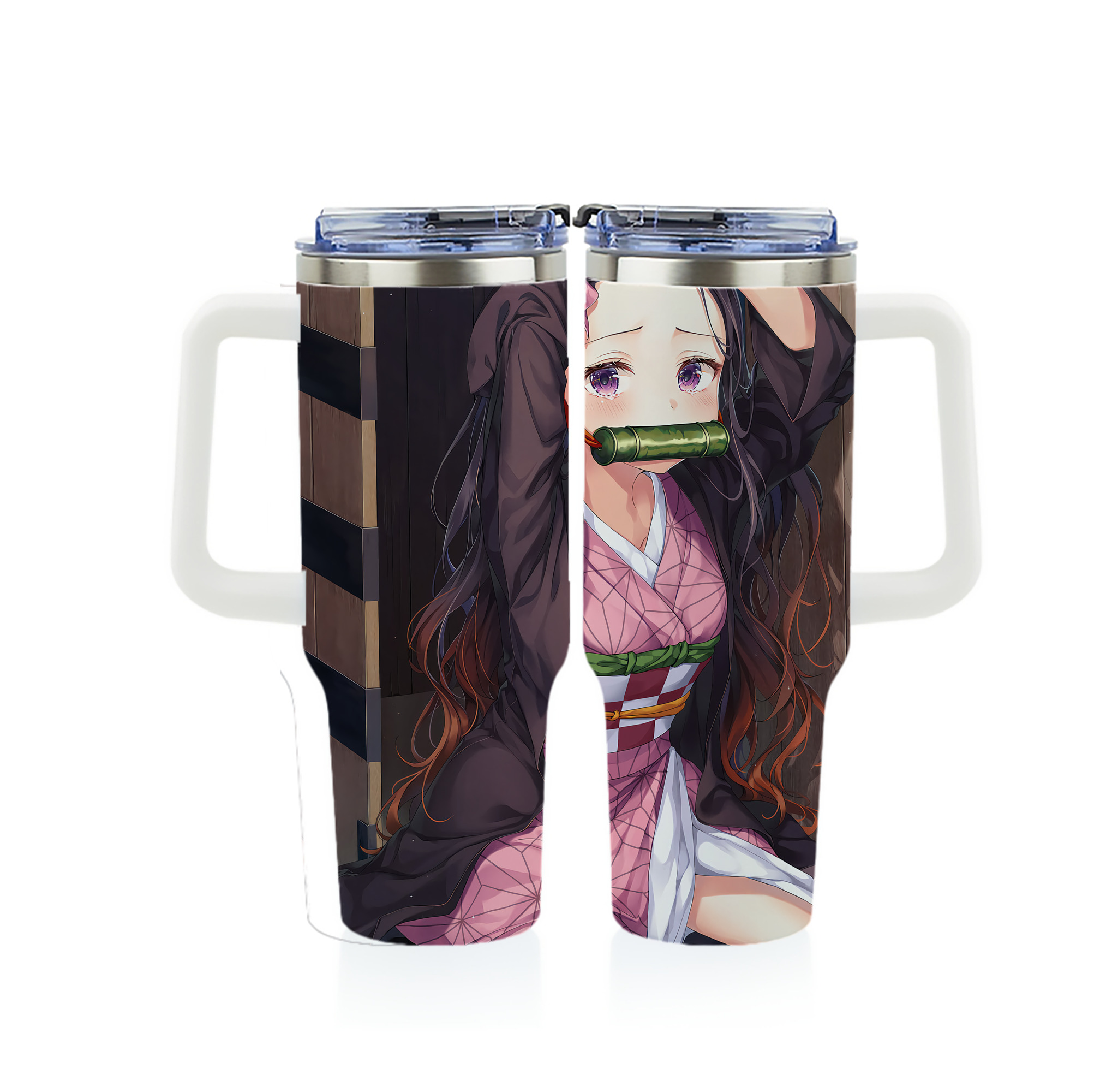 （画像用） 鬼滅の刃（きめつのやいば）竈門 禰󠄀豆子／かまど ねずこ Kamado Nezuko 1200ｍLフルプリント車用タンブラー