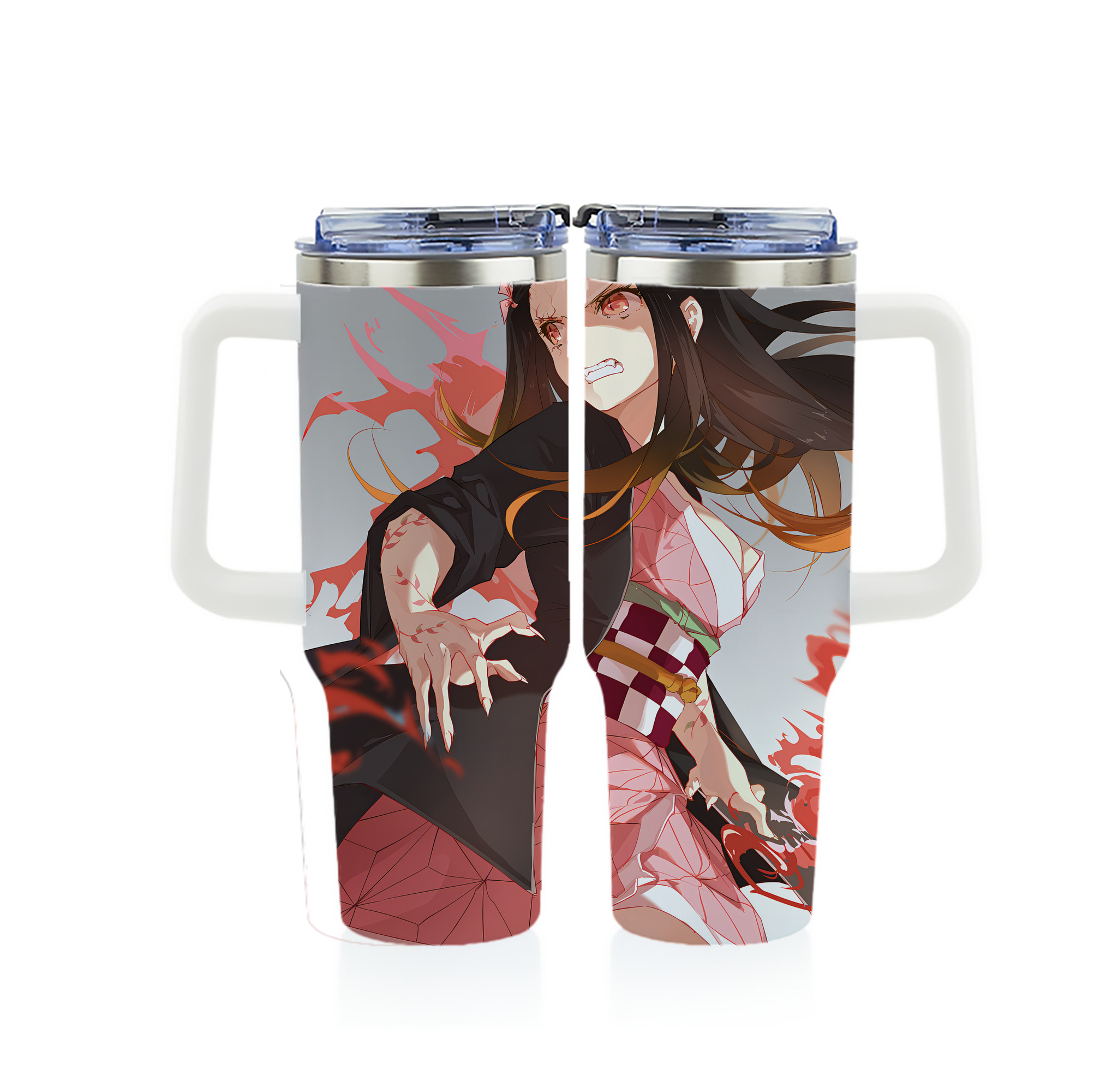 （画像用） 鬼滅の刃（きめつのやいば）竈門 禰󠄀豆子／かまど ねずこ Kamado Nezuko 1200ｍLフルプリント車用タンブラー