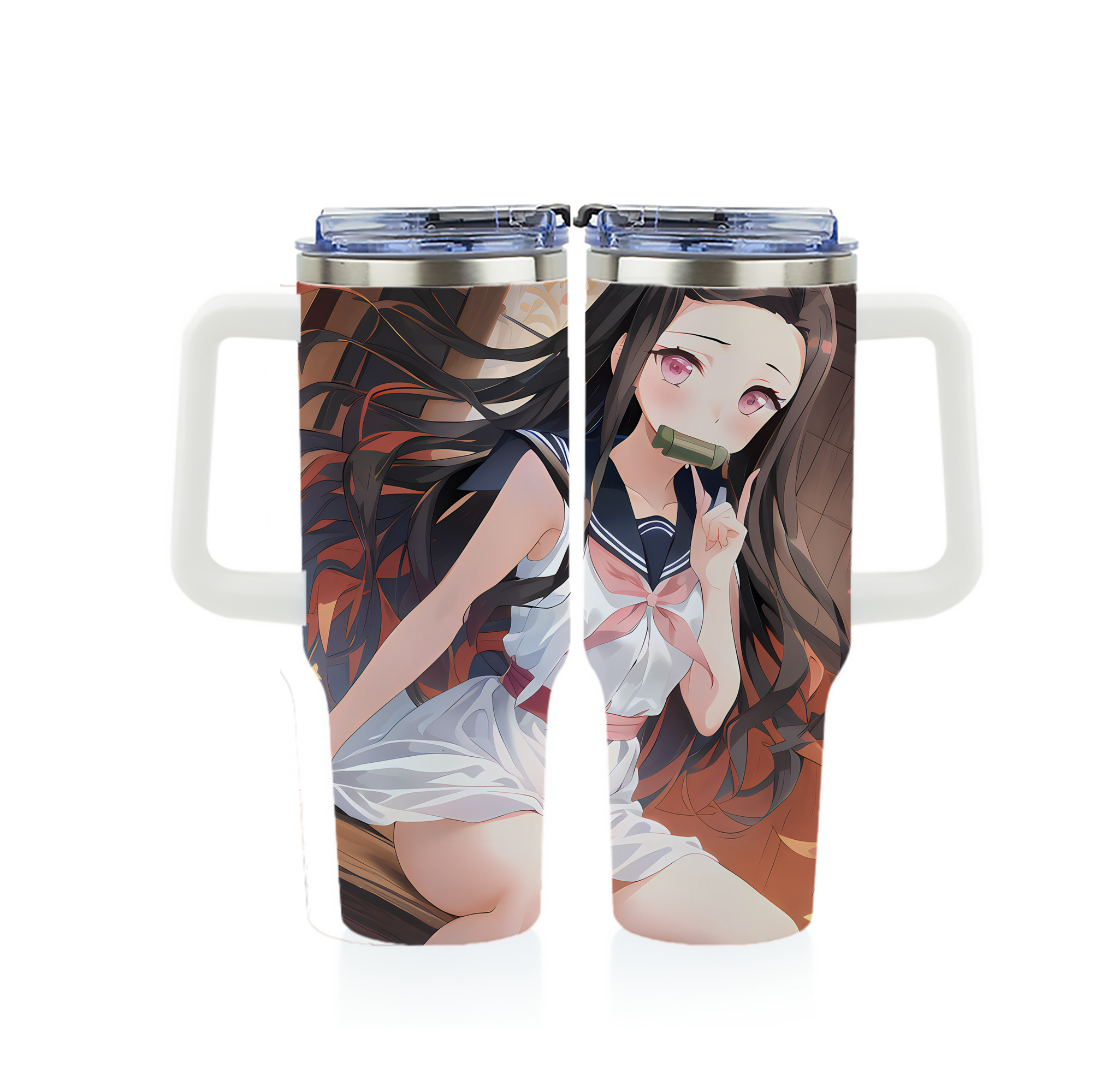 （画像用） 鬼滅の刃（きめつのやいば）竈門 禰󠄀豆子／かまど ねずこ Kamado Nezuko 1200ｍLフルプリント車用タンブラー