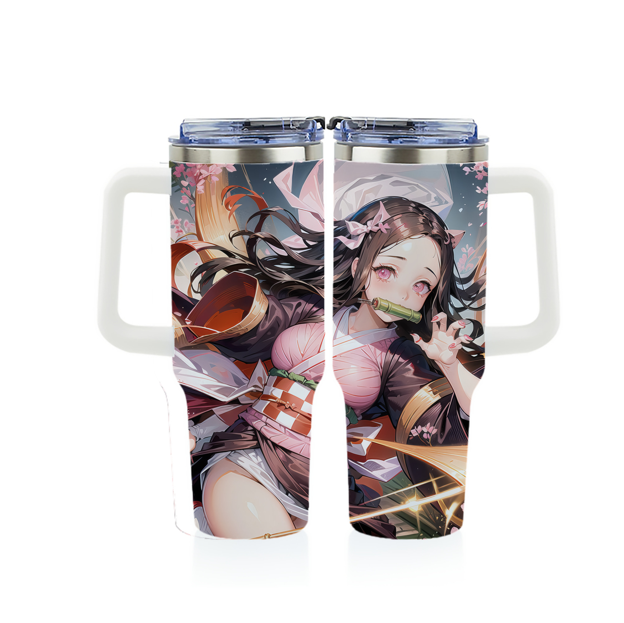 （画像用） 鬼滅の刃（きめつのやいば）竈門 禰󠄀豆子／かまど ねずこ Kamado Nezuko 1200ｍLフルプリント車用タンブラー