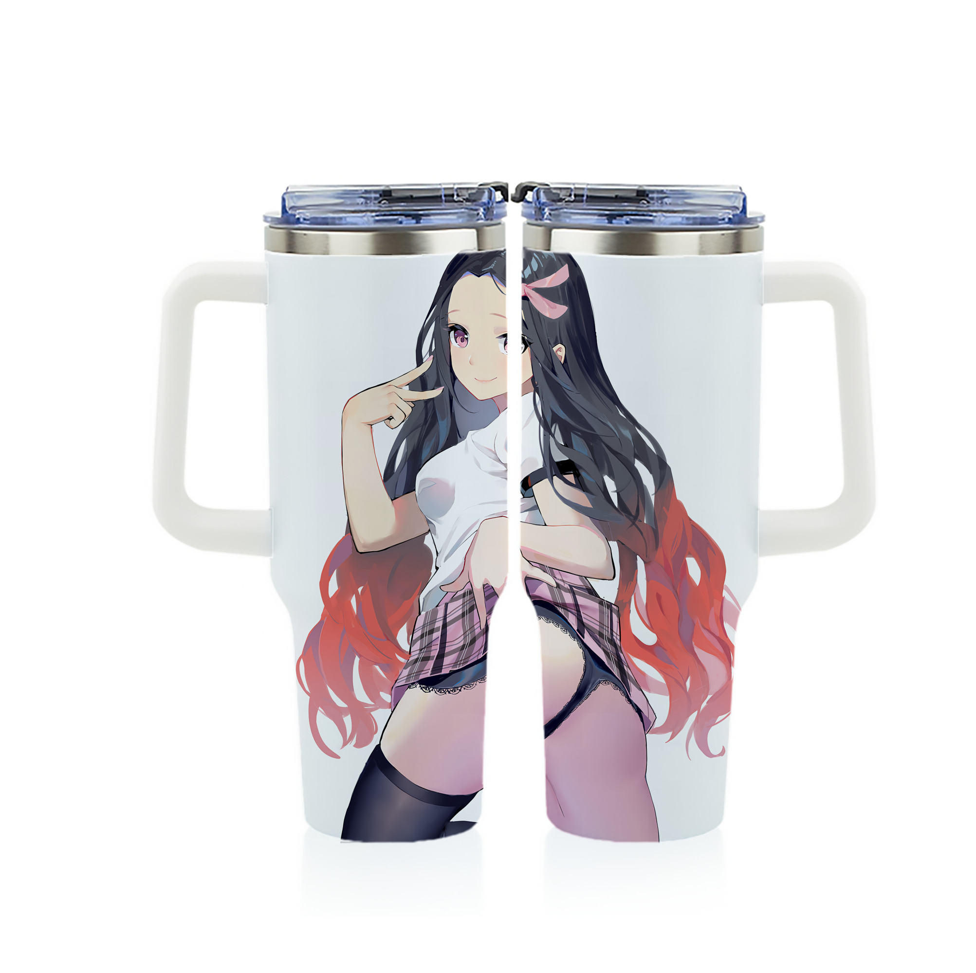 （画像用） 鬼滅の刃（きめつのやいば）竈門 禰󠄀豆子／かまど ねずこ Kamado Nezuko 1200ｍLフルプリント車用タンブラー
