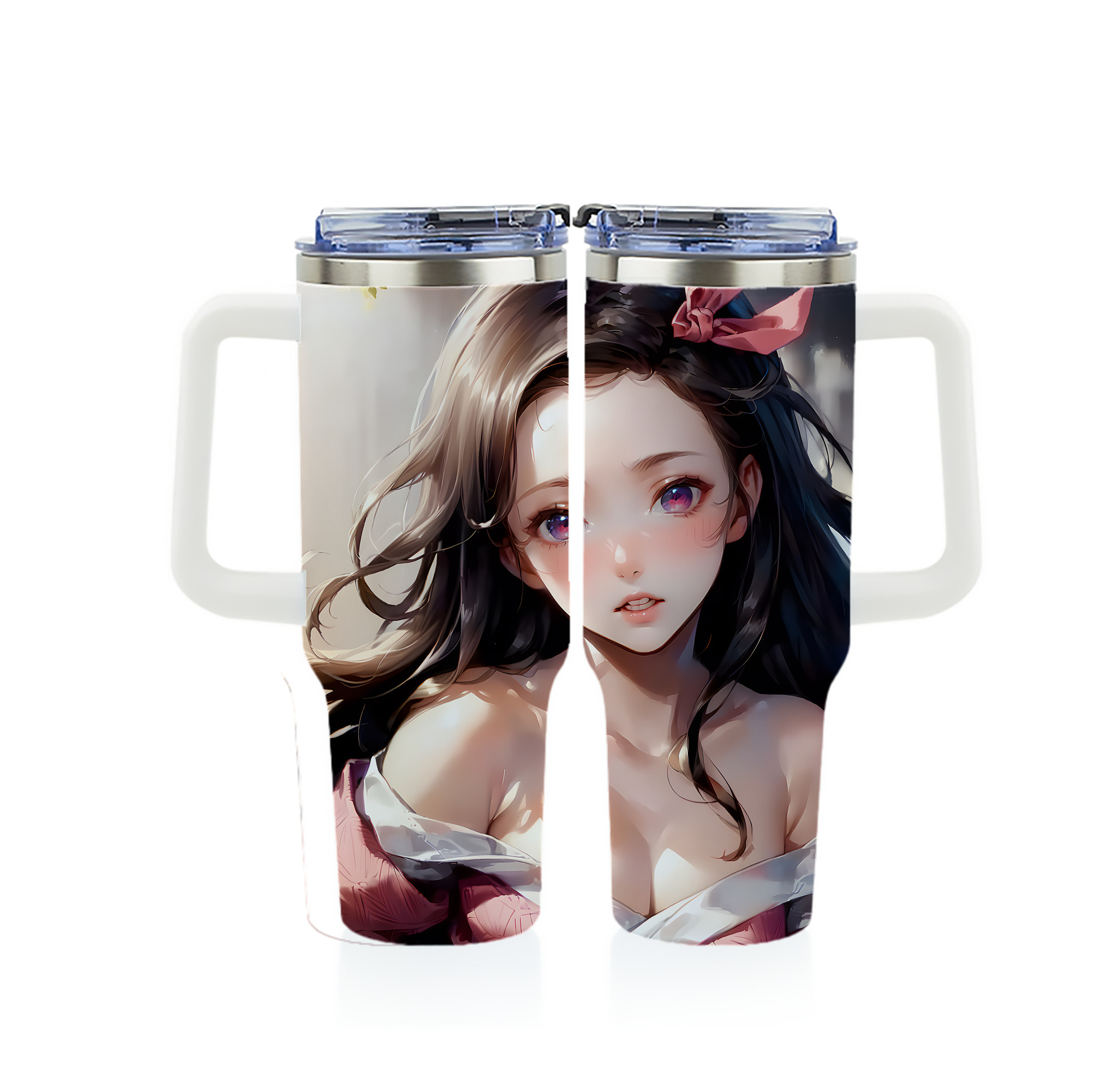 （画像用） 鬼滅の刃（きめつのやいば）竈門 禰󠄀豆子／かまど ねずこ Kamado Nezuko 1200ｍLフルプリント車用タンブラー