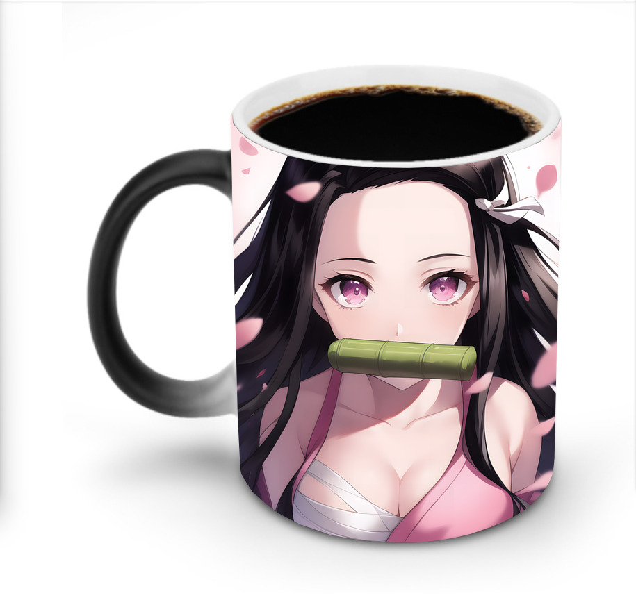 （画像用） 鬼滅の刃（きめつのやいば）竈門 禰󠄀豆子／かまど ねずこ Kamado Nezuko 温度変色マグカップ