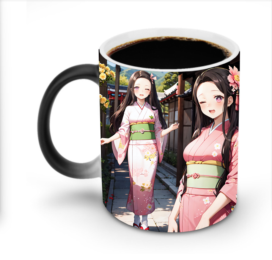 （画像用） 鬼滅の刃（きめつのやいば）竈門 禰󠄀豆子／かまど ねずこ Kamado Nezuko 温度変色マグカップ