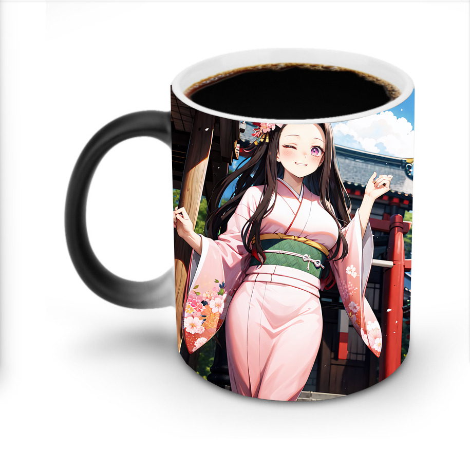 （画像用） 鬼滅の刃（きめつのやいば）竈門 禰󠄀豆子／かまど ねずこ Kamado Nezuko 温度変色マグカップ