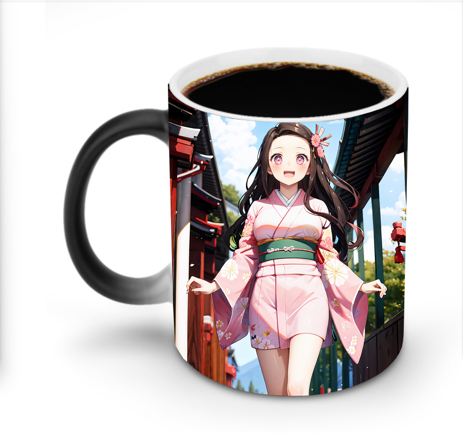 （画像用） 鬼滅の刃（きめつのやいば）竈門 禰󠄀豆子／かまど ねずこ Kamado Nezuko 温度変色マグカップ
