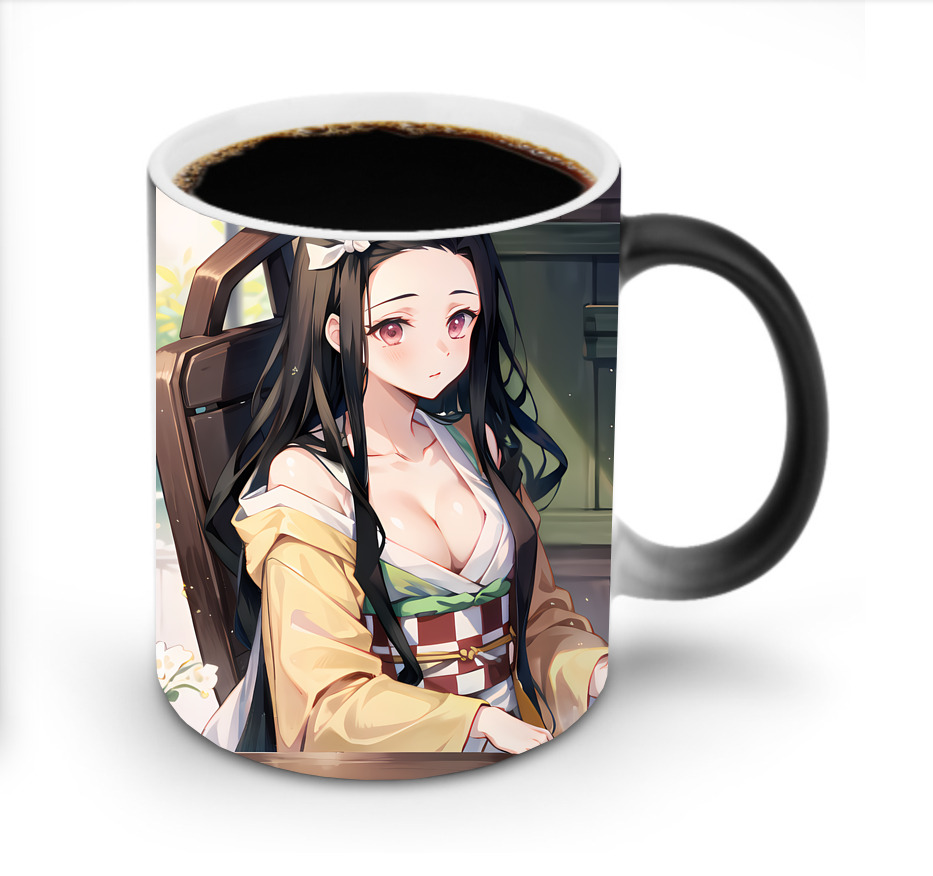 （画像用） 鬼滅の刃（きめつのやいば）竈門 禰󠄀豆子／かまど ねずこ Kamado Nezuko 温度変色マグカップ