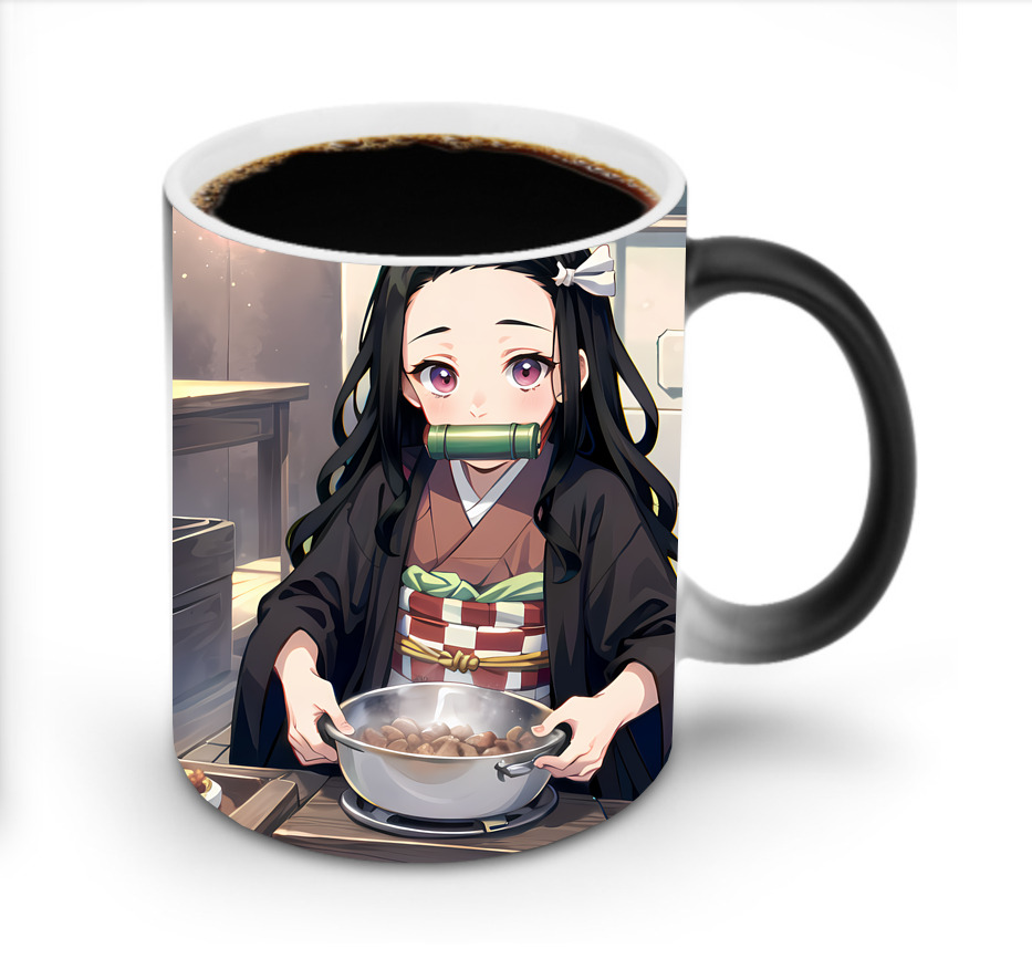 （画像用） 鬼滅の刃（きめつのやいば）竈門 禰󠄀豆子／かまど ねずこ Kamado Nezuko 温度変色マグカップ