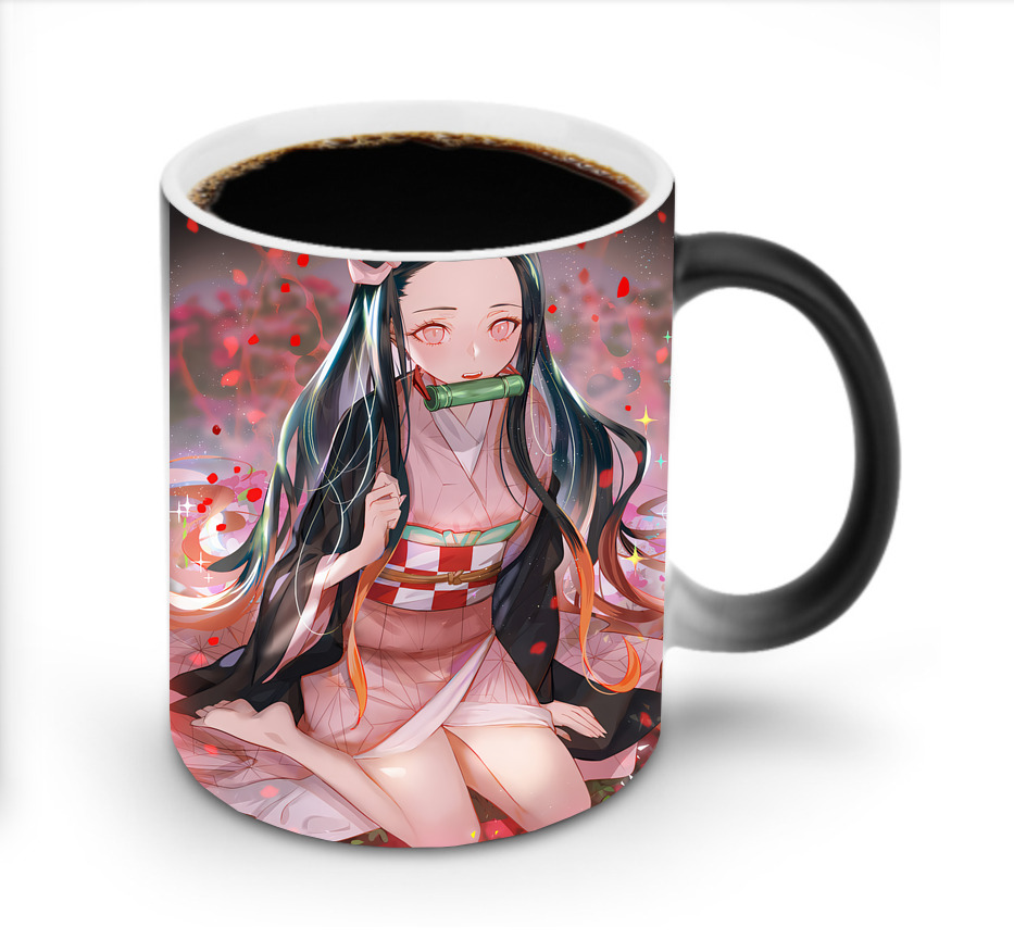 （画像用） 鬼滅の刃（きめつのやいば）竈門 禰󠄀豆子／かまど ねずこ Kamado Nezuko 温度変色マグカップ