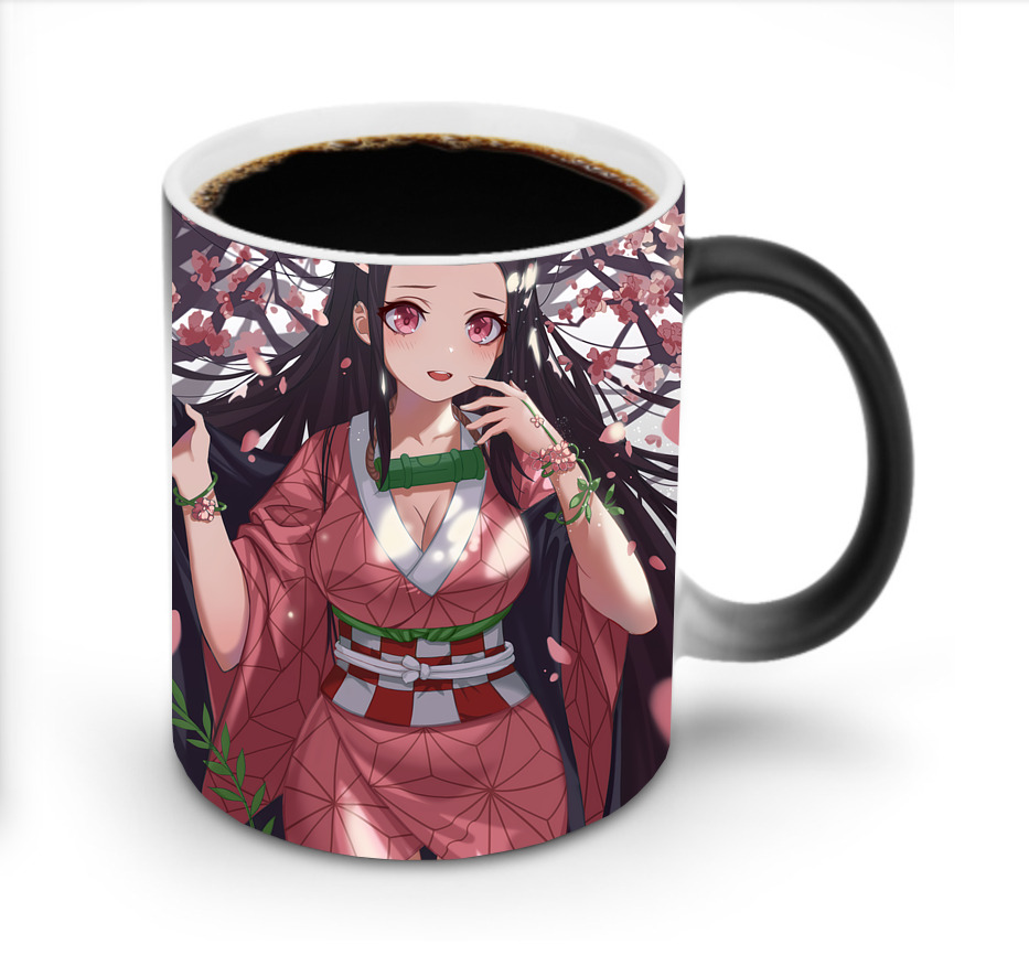 （画像用） 鬼滅の刃（きめつのやいば）竈門 禰󠄀豆子／かまど ねずこ Kamado Nezuko 温度変色マグカップ