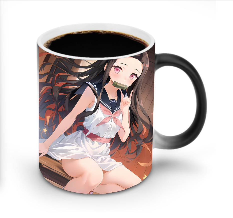 （画像用） 鬼滅の刃（きめつのやいば）竈門 禰󠄀豆子／かまど ねずこ Kamado Nezuko 温度変色マグカップ