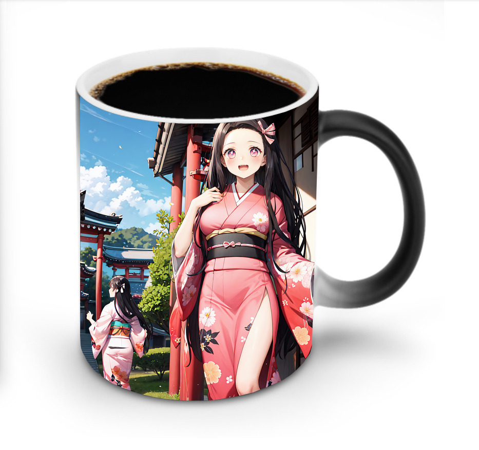 （画像用） 鬼滅の刃（きめつのやいば）竈門 禰󠄀豆子／かまど ねずこ Kamado Nezuko 温度変色マグカップ