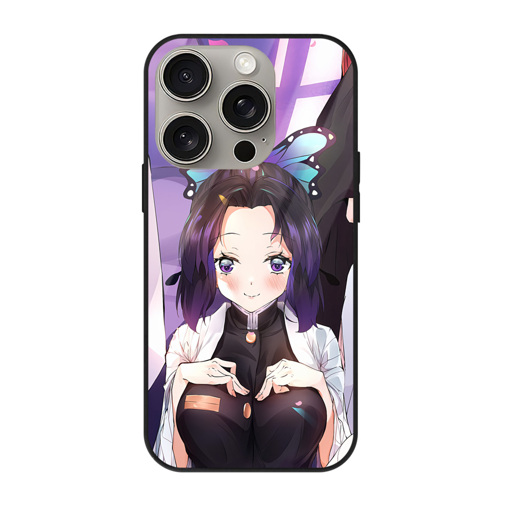 （画像用） 鬼滅の刃（きめつのやいば）竈門 禰󠄀豆子／かまど ねずこ Kamado Nezuko 【iPhone15Pro対応】スマホケース 耐衝撃＆黄変防止 背面ガラス