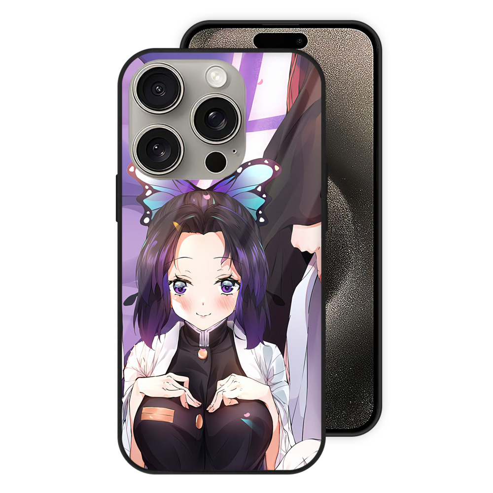 （画像用） 鬼滅の刃（きめつのやいば）竈門 禰󠄀豆子／かまど ねずこ Kamado Nezuko 【iPhone15Pro対応】スマホケース 耐衝撃＆黄変防止 背面ガラス