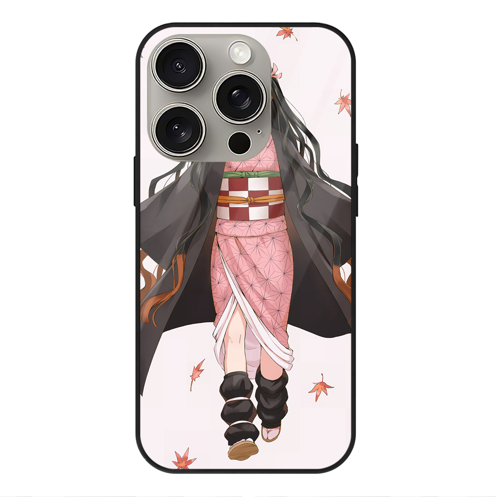 （画像用） 鬼滅の刃（きめつのやいば）竈門 禰󠄀豆子／かまど ねずこ Kamado Nezuko 【iPhone15Pro対応】スマホケース 耐衝撃＆黄変防止 背面ガラス