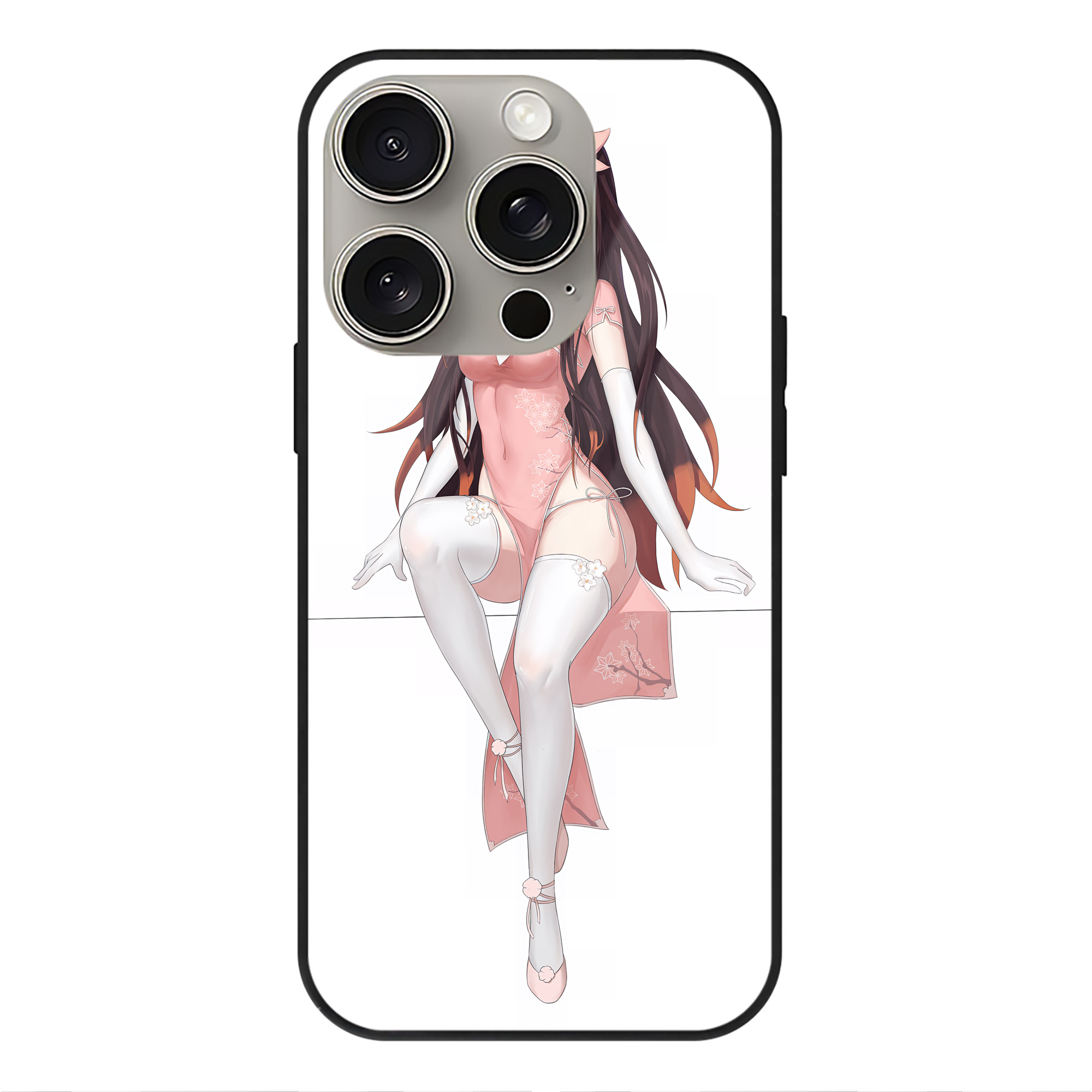 （画像用） 鬼滅の刃（きめつのやいば）竈門 禰󠄀豆子／かまど ねずこ Kamado Nezuko 【iPhone15Pro対応】スマホケース 耐衝撃＆黄変防止 背面ガラス