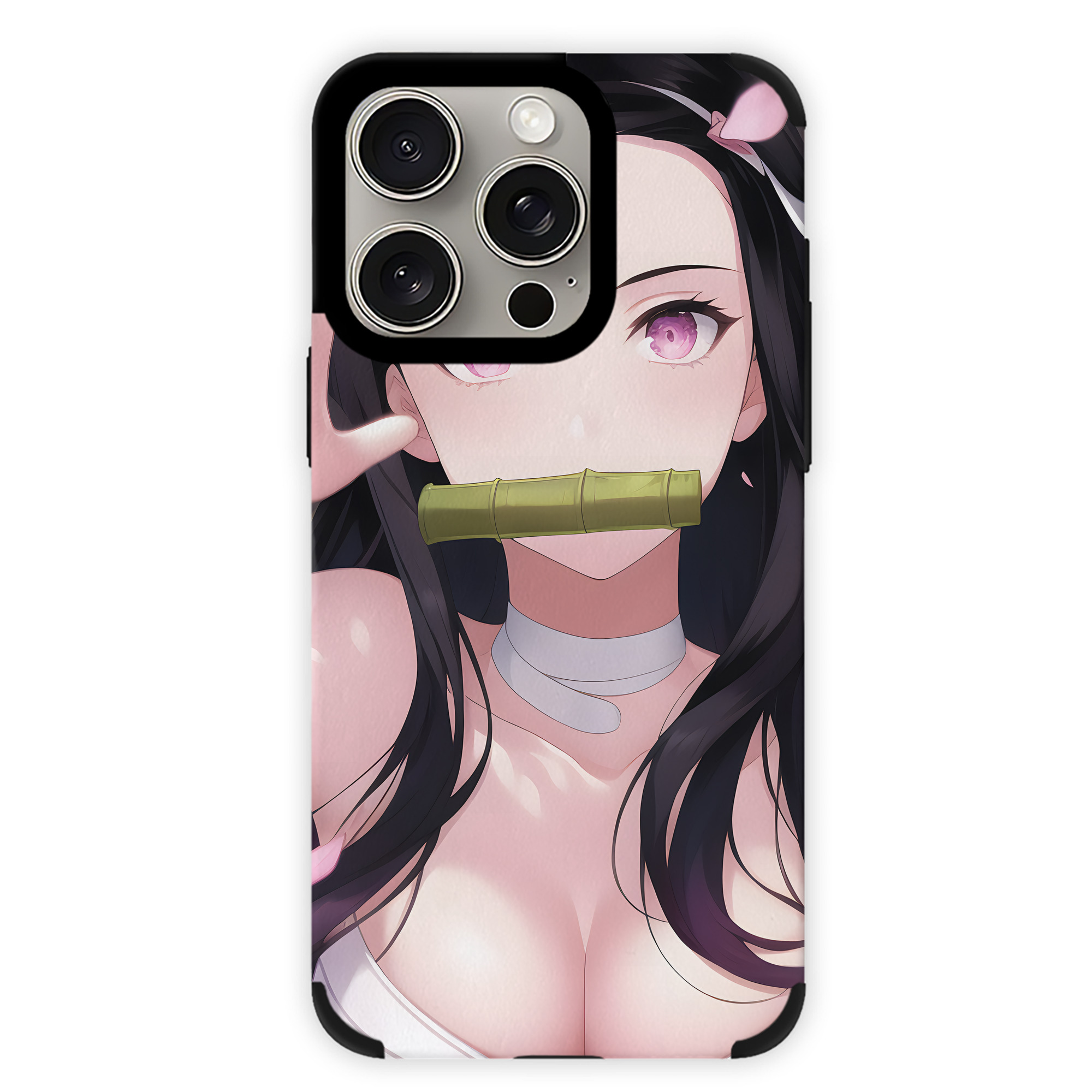 （画像用） 鬼滅の刃（きめつのやいば）竈門 禰󠄀豆子／かまど ねずこ Kamado Nezuko 【iPhone15ProMax対応】 PUレザー スマホケース 耐衝撃＆黄変防止
