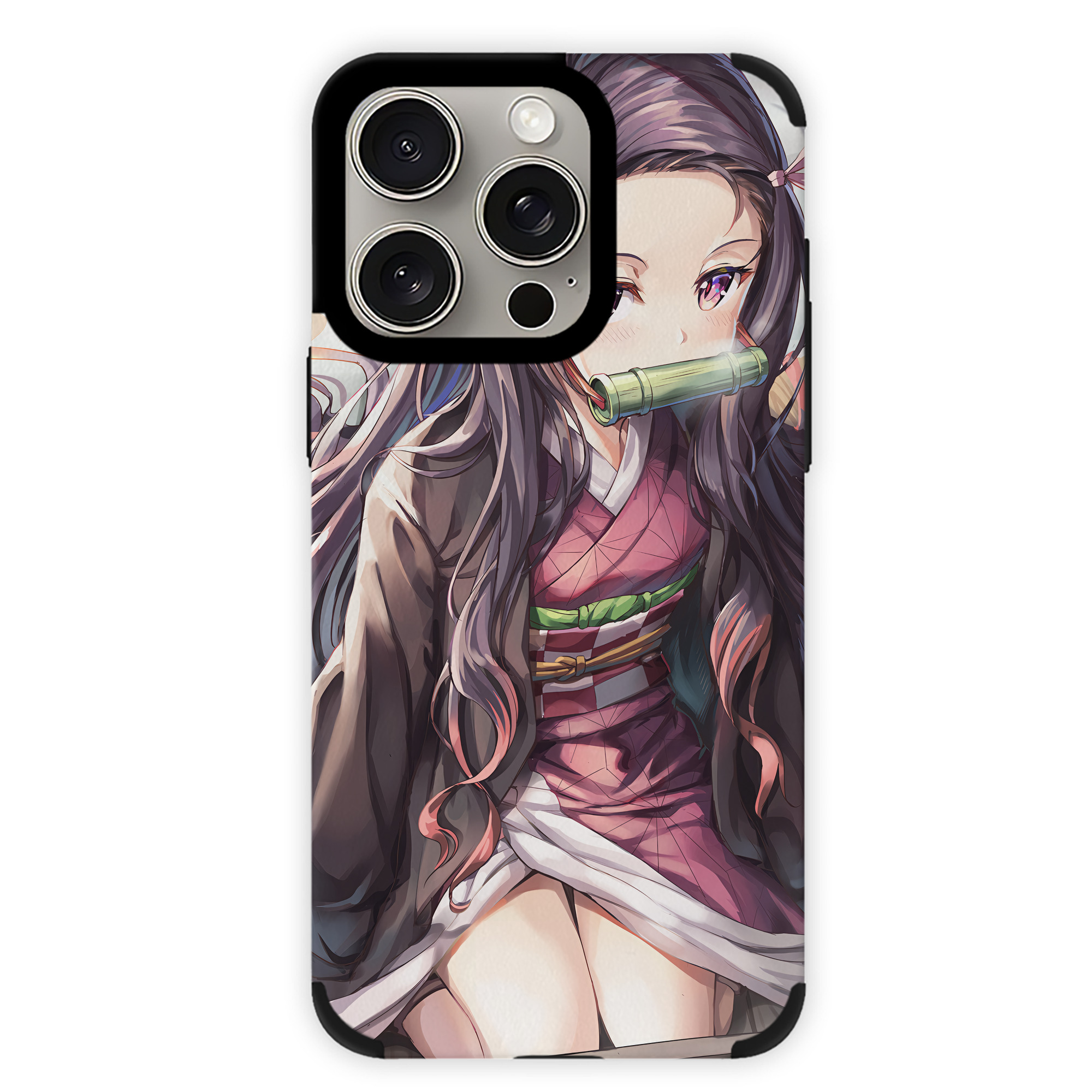 （画像用） 鬼滅の刃（きめつのやいば）竈門 禰󠄀豆子／かまど ねずこ Kamado Nezuko 【iPhone15ProMax対応】 PUレザー スマホケース 耐衝撃＆黄変防止