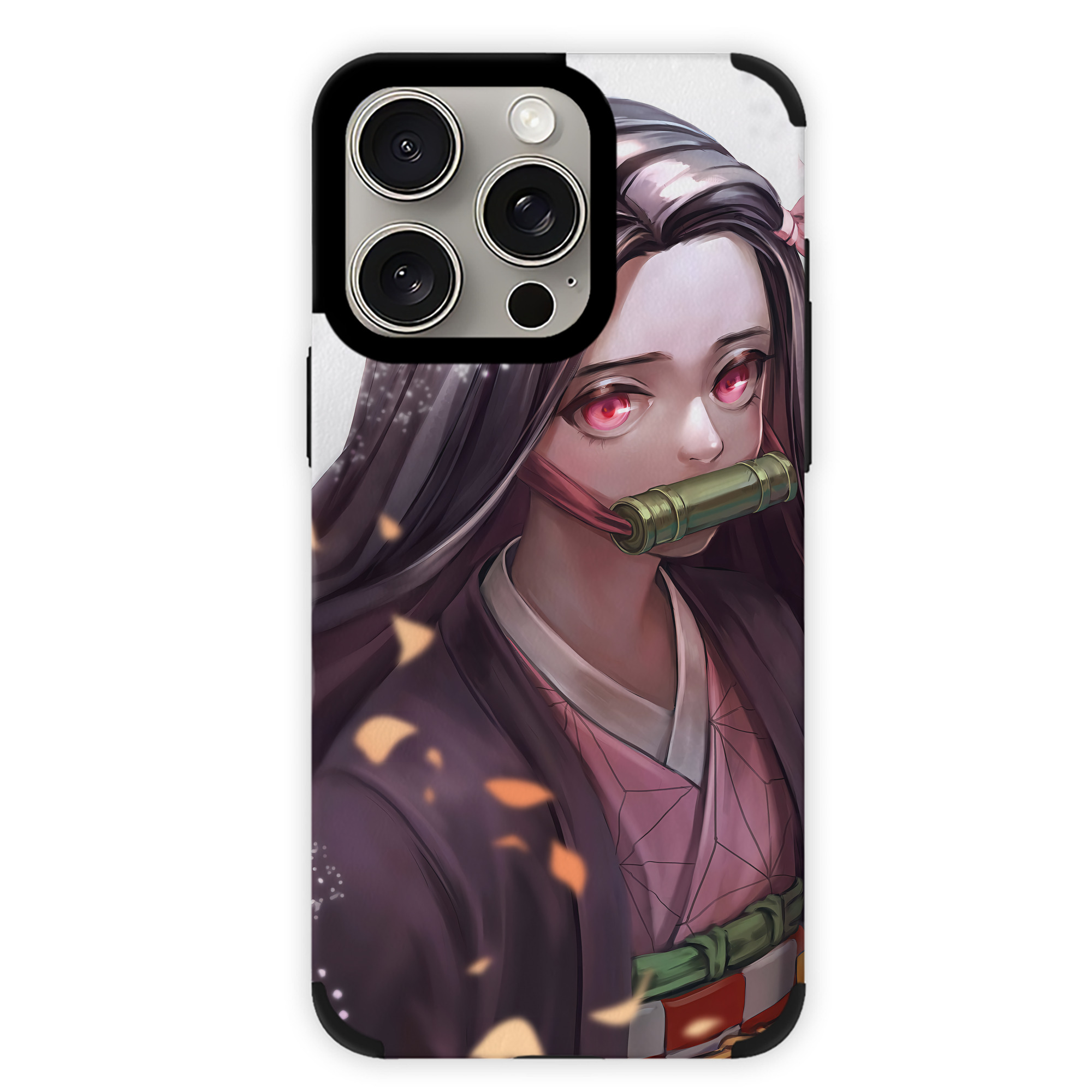 （画像用） 鬼滅の刃（きめつのやいば）竈門 禰󠄀豆子／かまど ねずこ Kamado Nezuko 【iPhone15ProMax対応】 PUレザー スマホケース 耐衝撃＆黄変防止