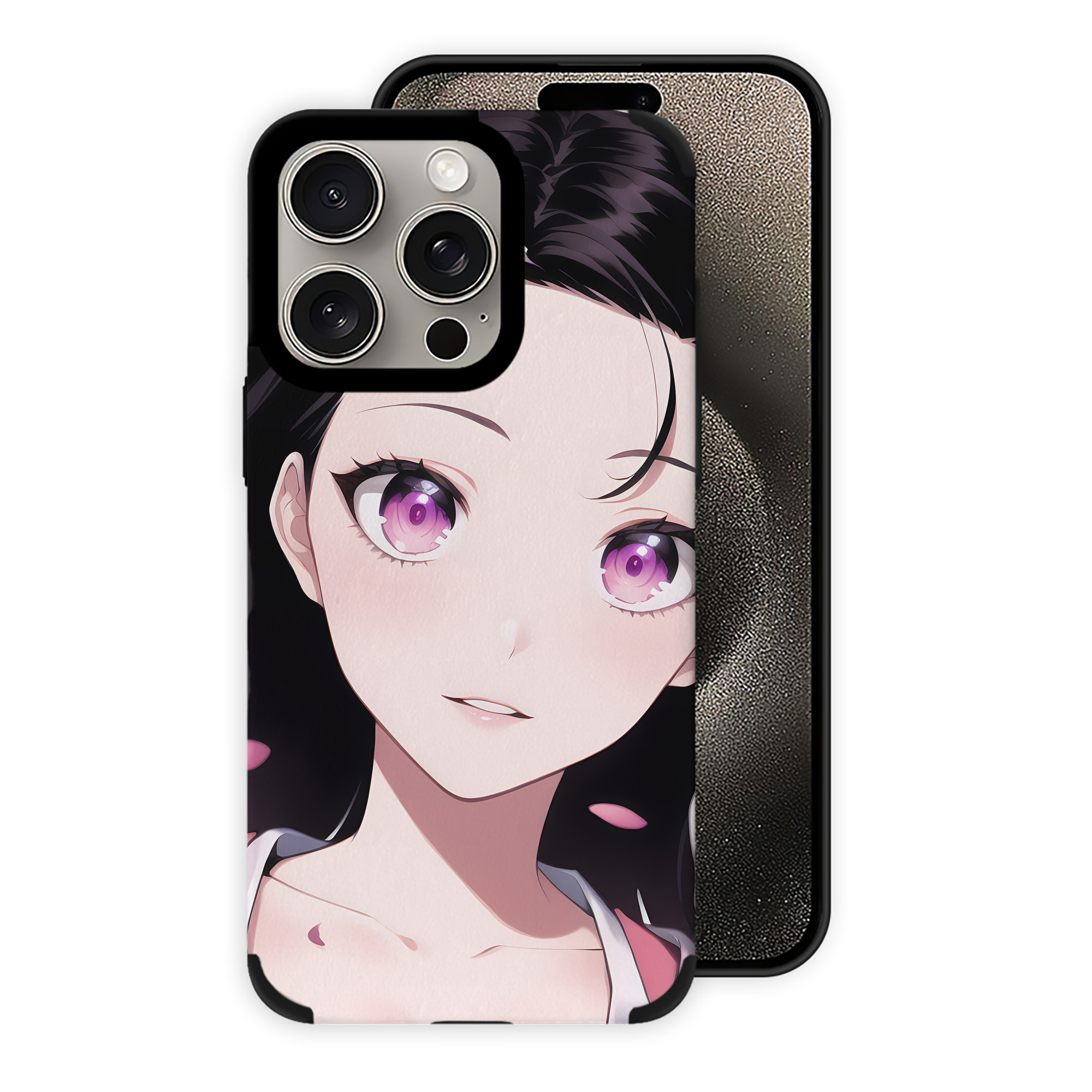 （画像用） 鬼滅の刃（きめつのやいば）竈門 禰󠄀豆子／かまど ねずこ Kamado Nezuko 【iPhone15ProMax対応】 PUレザー スマホケース 耐衝撃＆黄変防止
