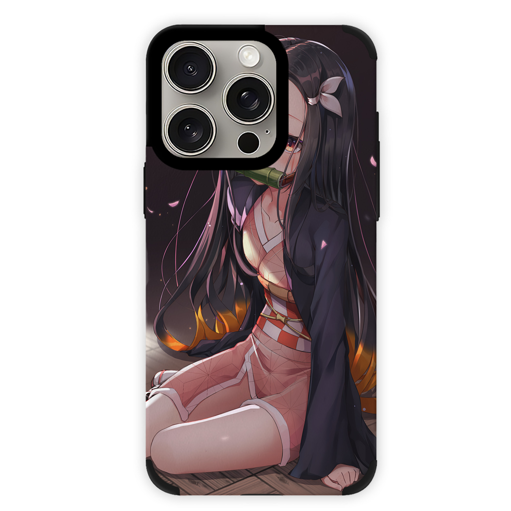 （画像用） 鬼滅の刃（きめつのやいば）竈門 禰󠄀豆子／かまど ねずこ Kamado Nezuko 【iPhone15ProMax対応】 PUレザー スマホケース 耐衝撃＆黄変防止