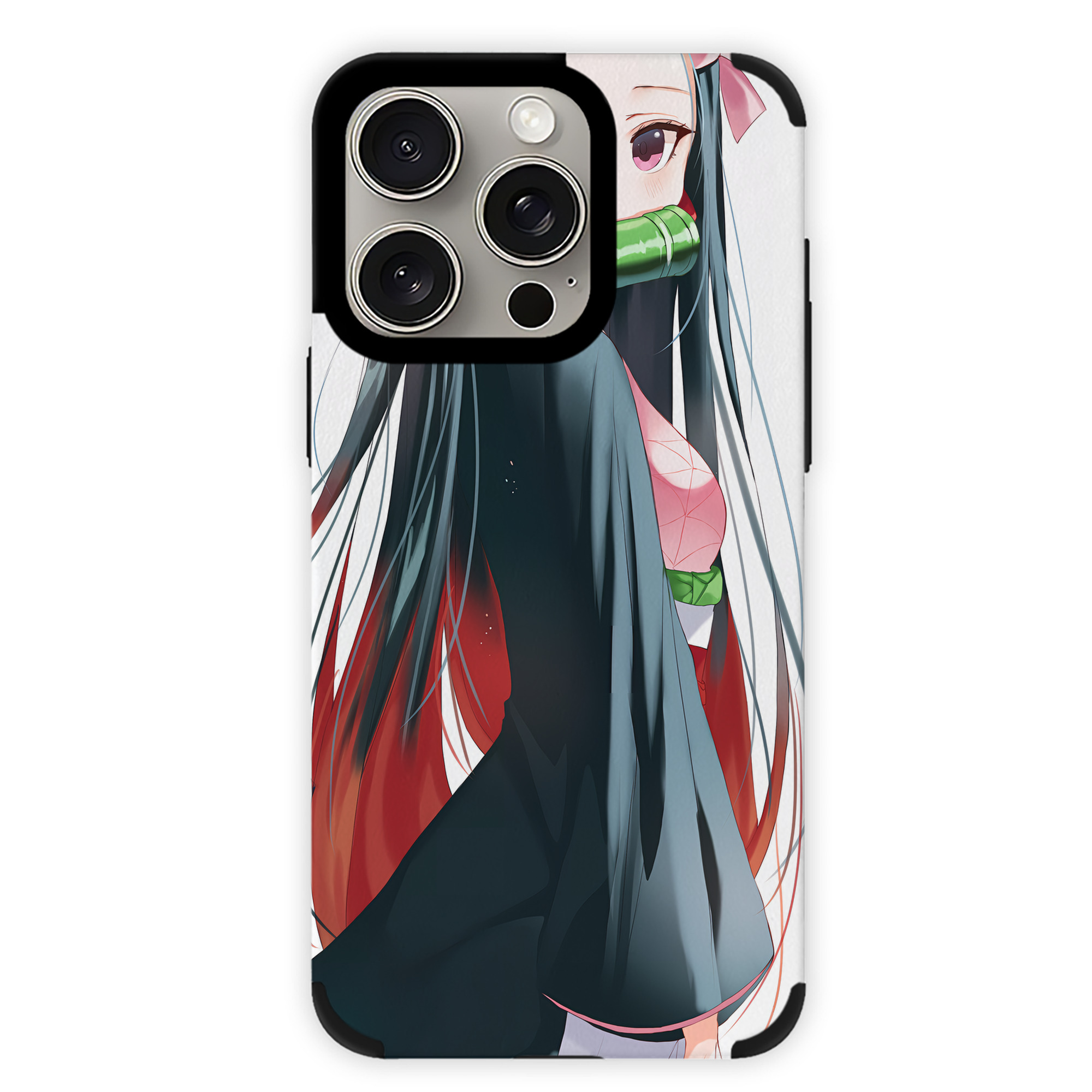 （画像用） 鬼滅の刃（きめつのやいば）竈門 禰󠄀豆子／かまど ねずこ Kamado Nezuko 【iPhone15ProMax対応】 PUレザー スマホケース 耐衝撃＆黄変防止