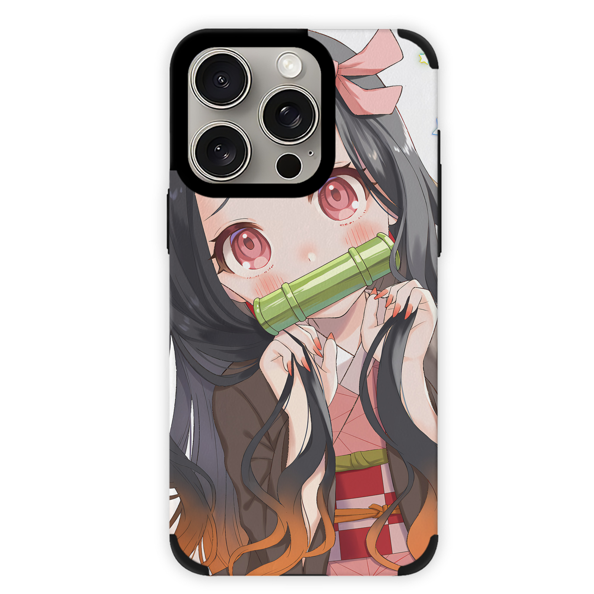 （画像用） 鬼滅の刃（きめつのやいば）竈門 禰󠄀豆子／かまど ねずこ Kamado Nezuko 【iPhone15ProMax対応】 PUレザー スマホケース 耐衝撃＆黄変防止