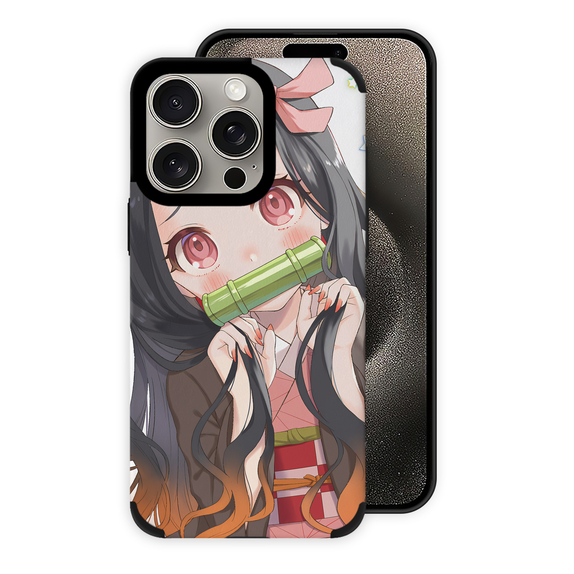（画像用） 鬼滅の刃（きめつのやいば）竈門 禰󠄀豆子／かまど ねずこ Kamado Nezuko 【iPhone15ProMax対応】 PUレザー スマホケース 耐衝撃＆黄変防止