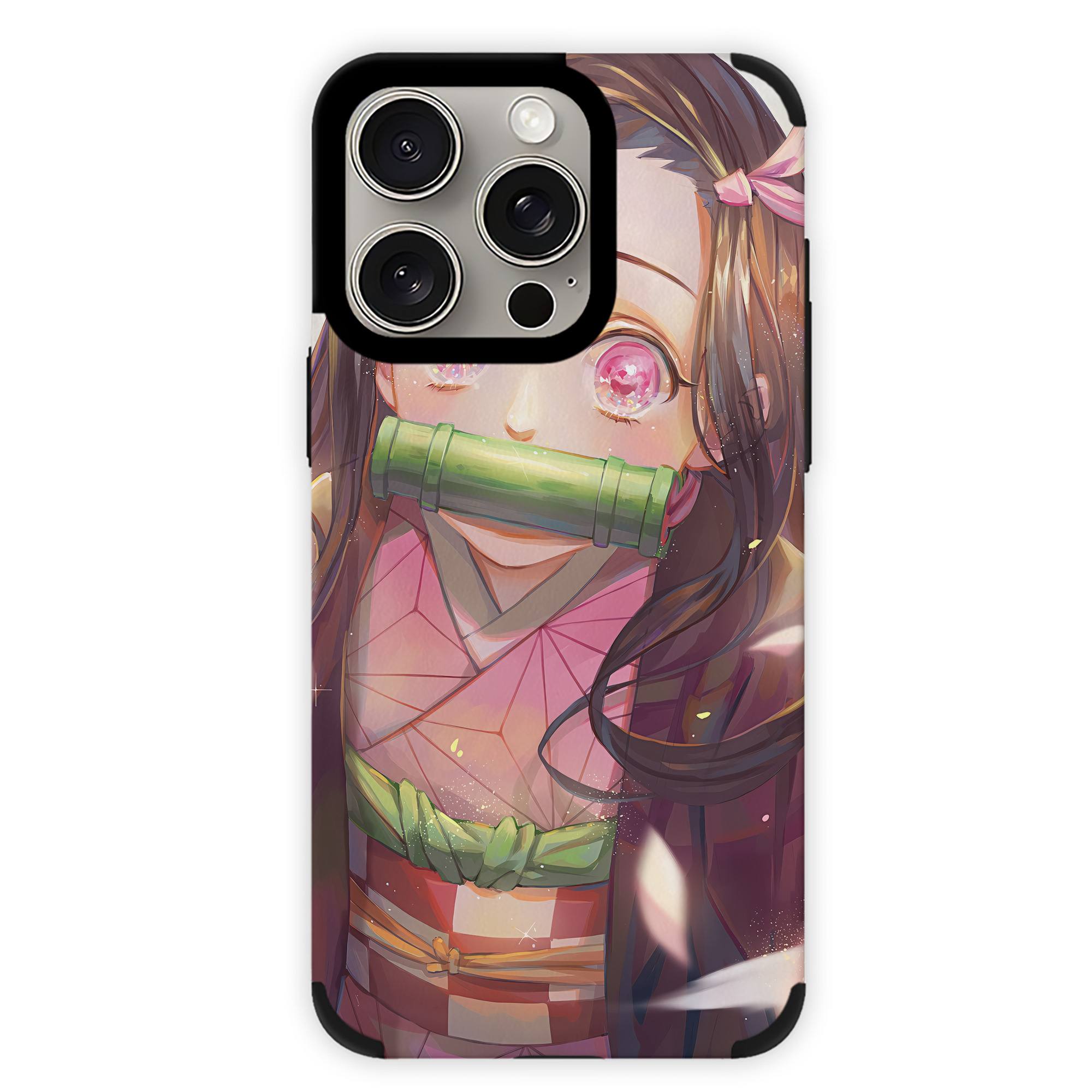（画像用） 鬼滅の刃（きめつのやいば）竈門 禰󠄀豆子／かまど ねずこ Kamado Nezuko 【iPhone15ProMax対応】 PUレザー スマホケース 耐衝撃＆黄変防止
