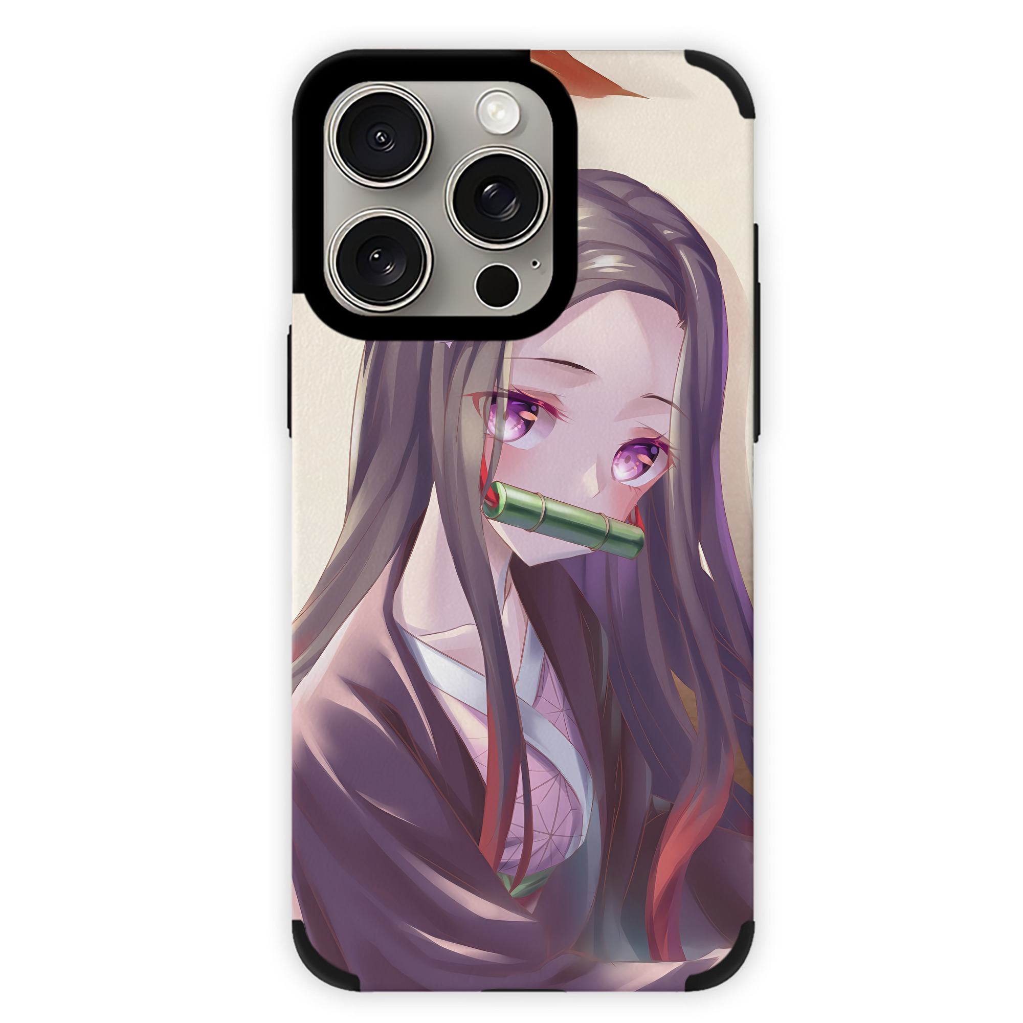 （画像用） 鬼滅の刃（きめつのやいば）竈門 禰󠄀豆子／かまど ねずこ Kamado Nezuko 【iPhone15ProMax対応】 PUレザー スマホケース 耐衝撃＆黄変防止