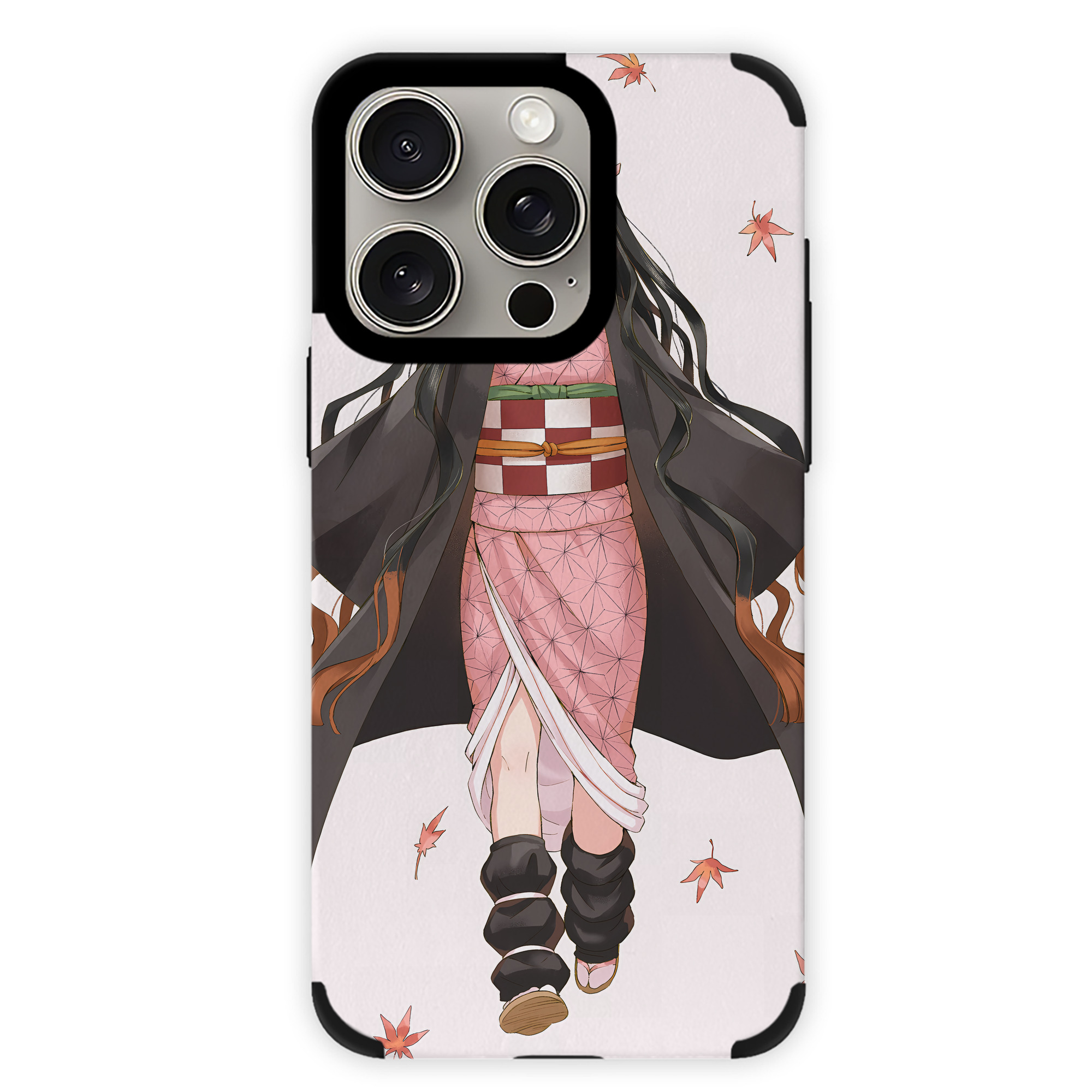 （画像用） 鬼滅の刃（きめつのやいば）竈門 禰󠄀豆子／かまど ねずこ Kamado Nezuko 【iPhone15ProMax対応】 PUレザー スマホケース 耐衝撃＆黄変防止