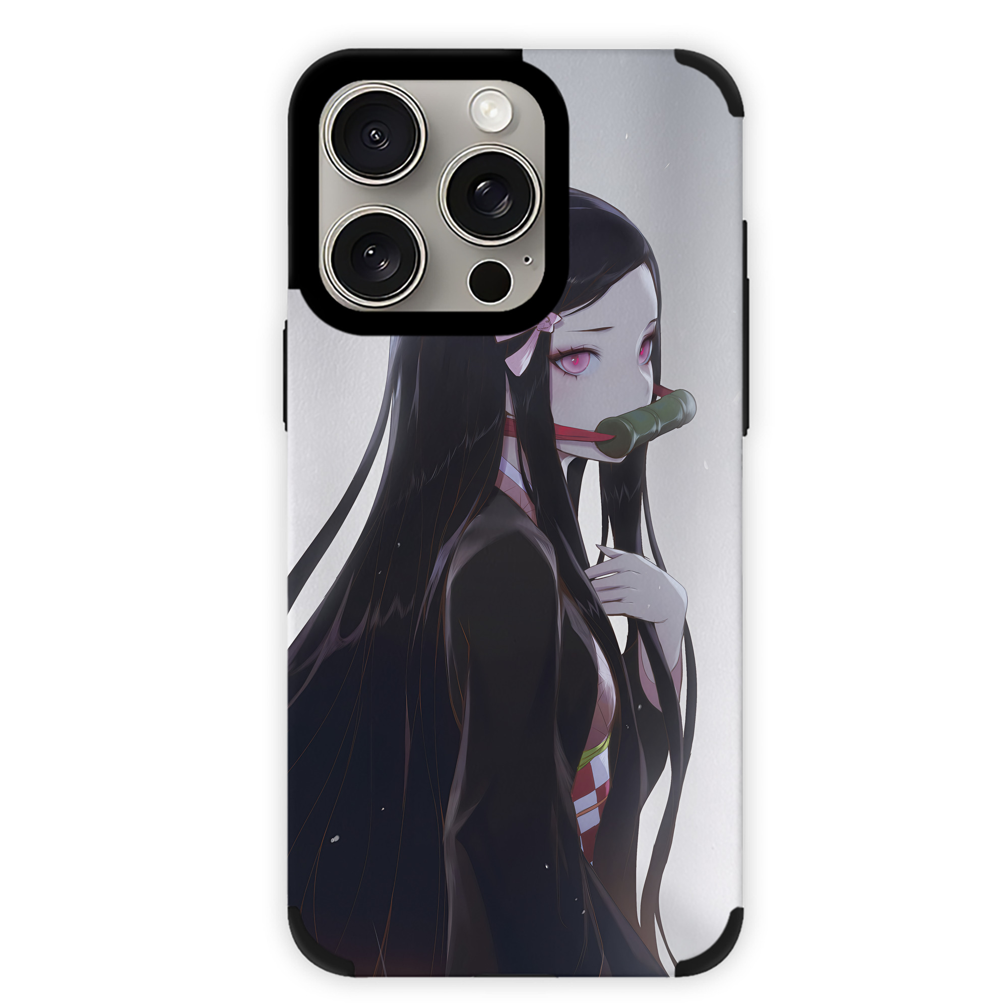 （画像用） 鬼滅の刃（きめつのやいば）竈門 禰󠄀豆子／かまど ねずこ Kamado Nezuko 【iPhone15ProMax対応】 PUレザー スマホケース 耐衝撃＆黄変防止