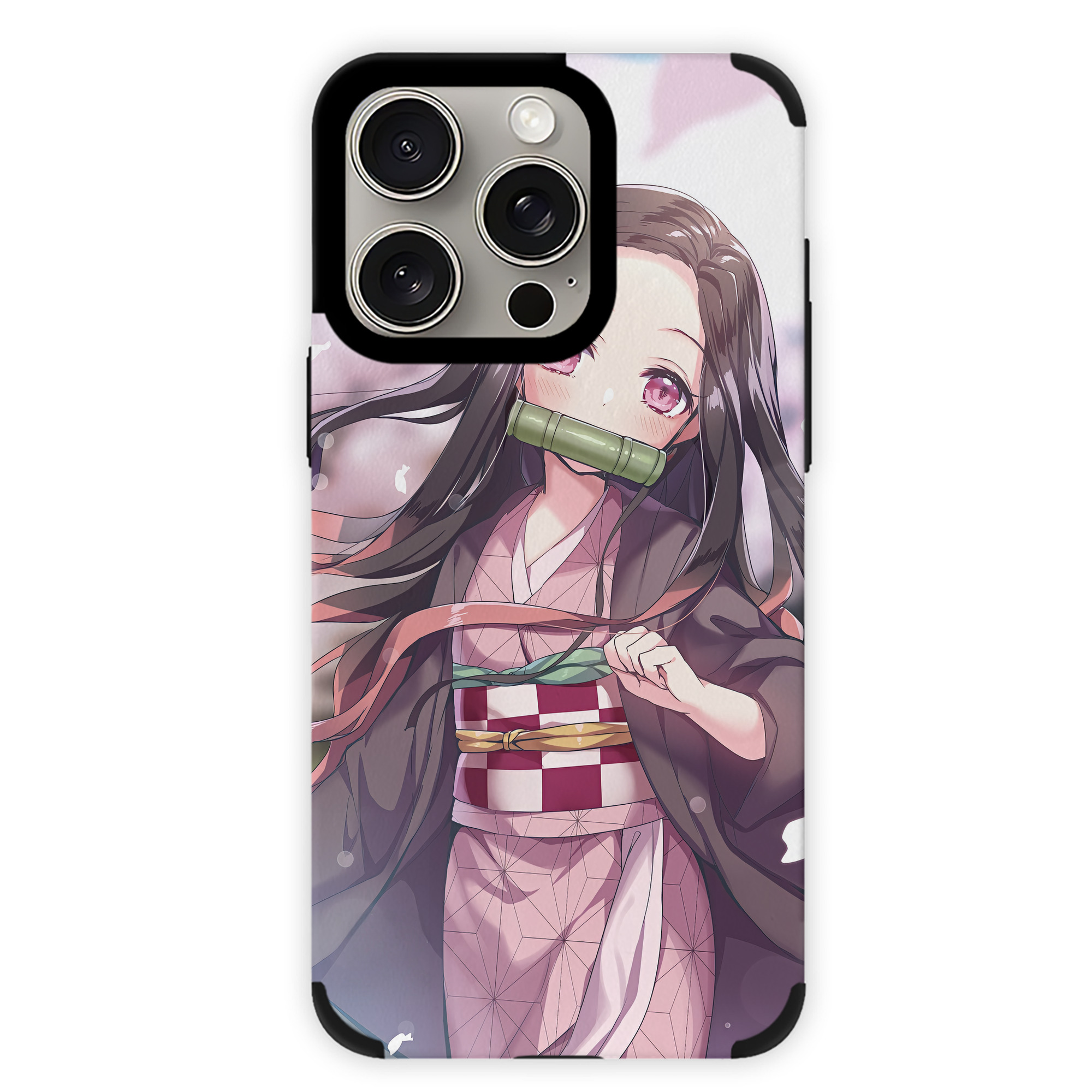 （画像用） 鬼滅の刃（きめつのやいば）竈門 禰󠄀豆子／かまど ねずこ Kamado Nezuko 【iPhone15ProMax対応】 PUレザー スマホケース 耐衝撃＆黄変防止