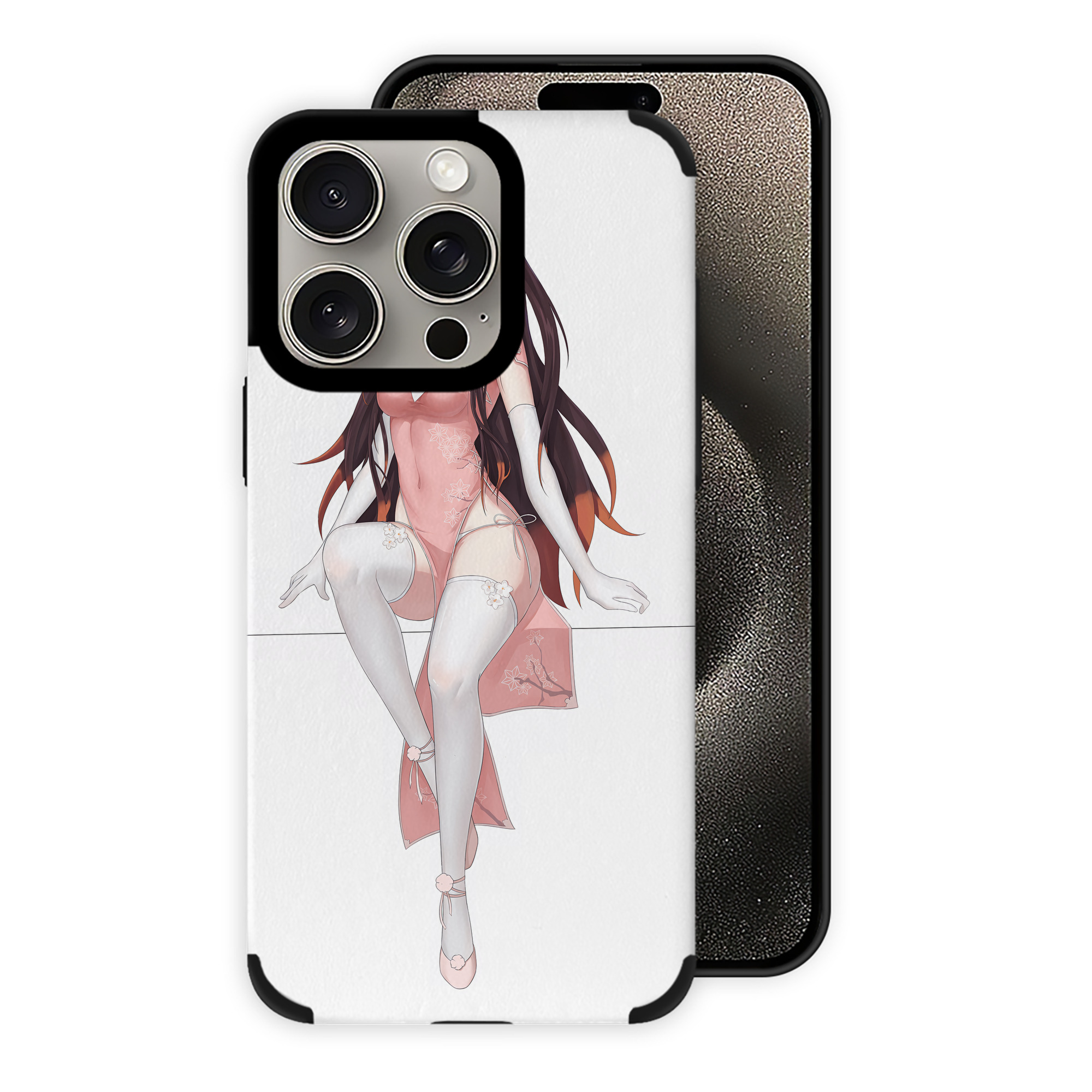 鬼滅の刃（きめつのやいば）竈門 禰󠄀豆子／かまど ねずこ Kamado Nezuko 【iPhone15ProMax対応】 PUレザー スマホケース 耐衝撃＆黄変防止