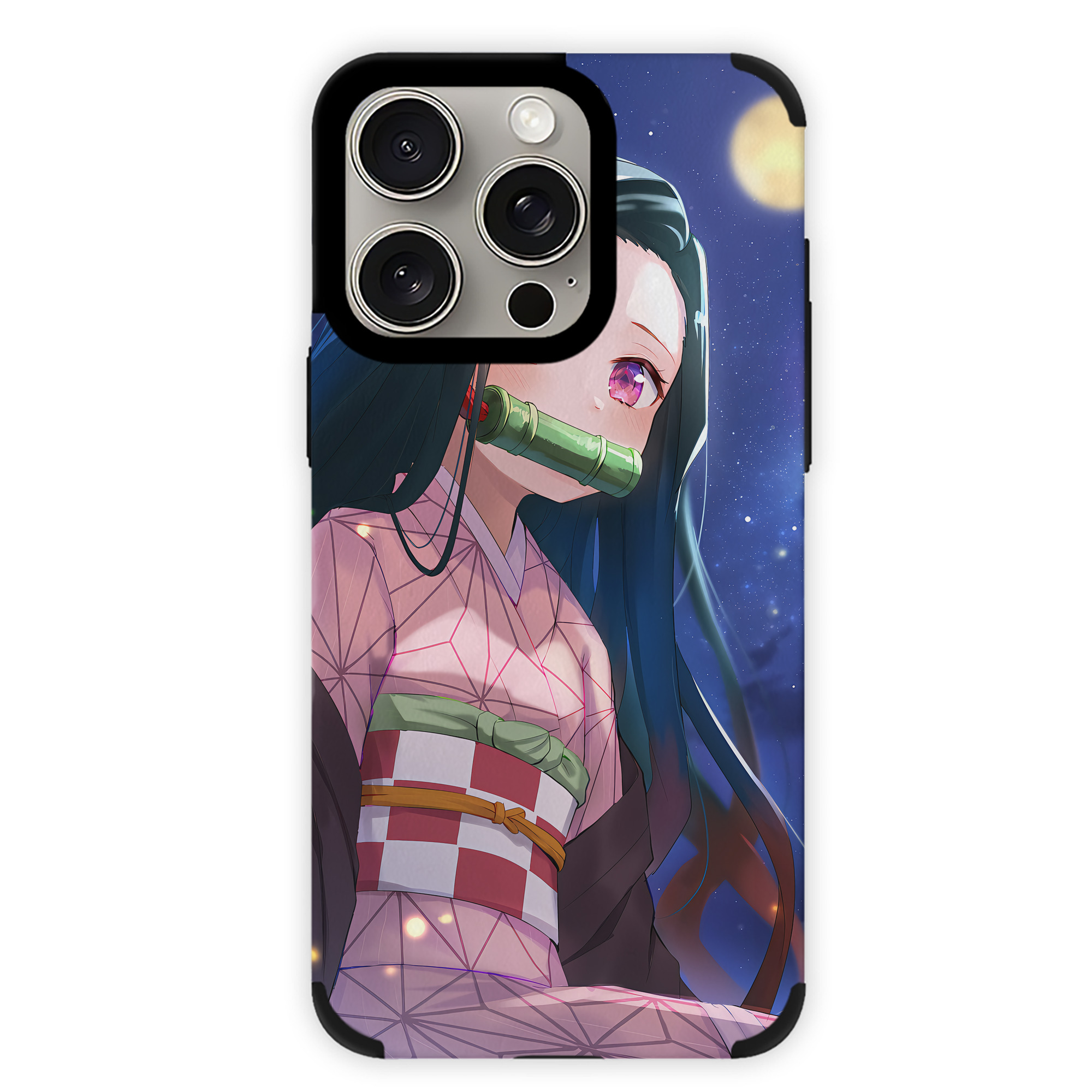（画像用） 鬼滅の刃（きめつのやいば）竈門 禰󠄀豆子／かまど ねずこ Kamado Nezuko 【iPhone15ProMax対応】 PUレザー スマホケース 耐衝撃＆黄変防止