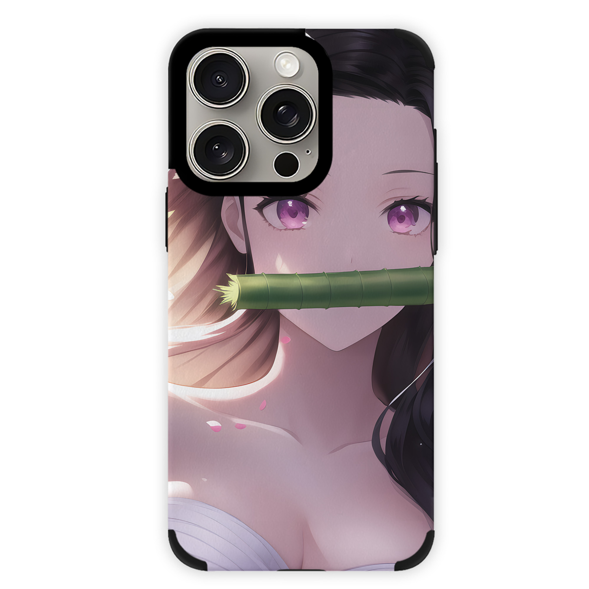 （画像用） 鬼滅の刃（きめつのやいば）竈門 禰󠄀豆子／かまど ねずこ Kamado Nezuko 【iPhone15ProMax対応】 PUレザー スマホケース 耐衝撃＆黄変防止