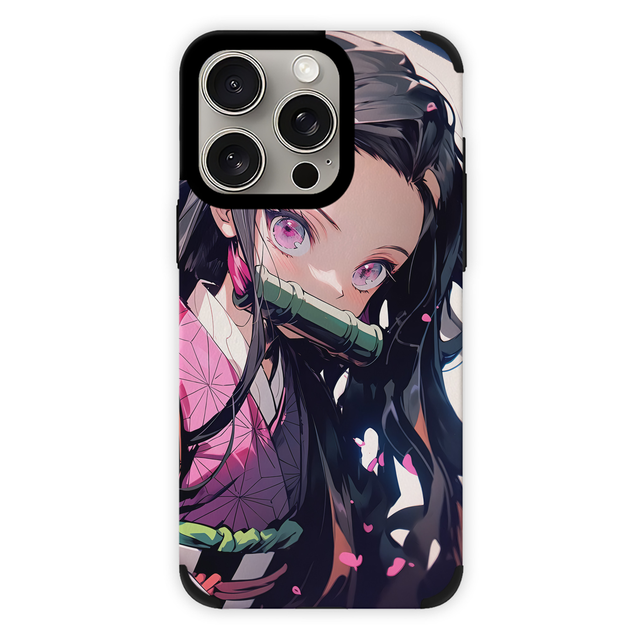 （画像用） 鬼滅の刃（きめつのやいば）竈門 禰󠄀豆子／かまど ねずこ Kamado Nezuko 【iPhone15ProMax対応】 PUレザー スマホケース 耐衝撃＆黄変防止