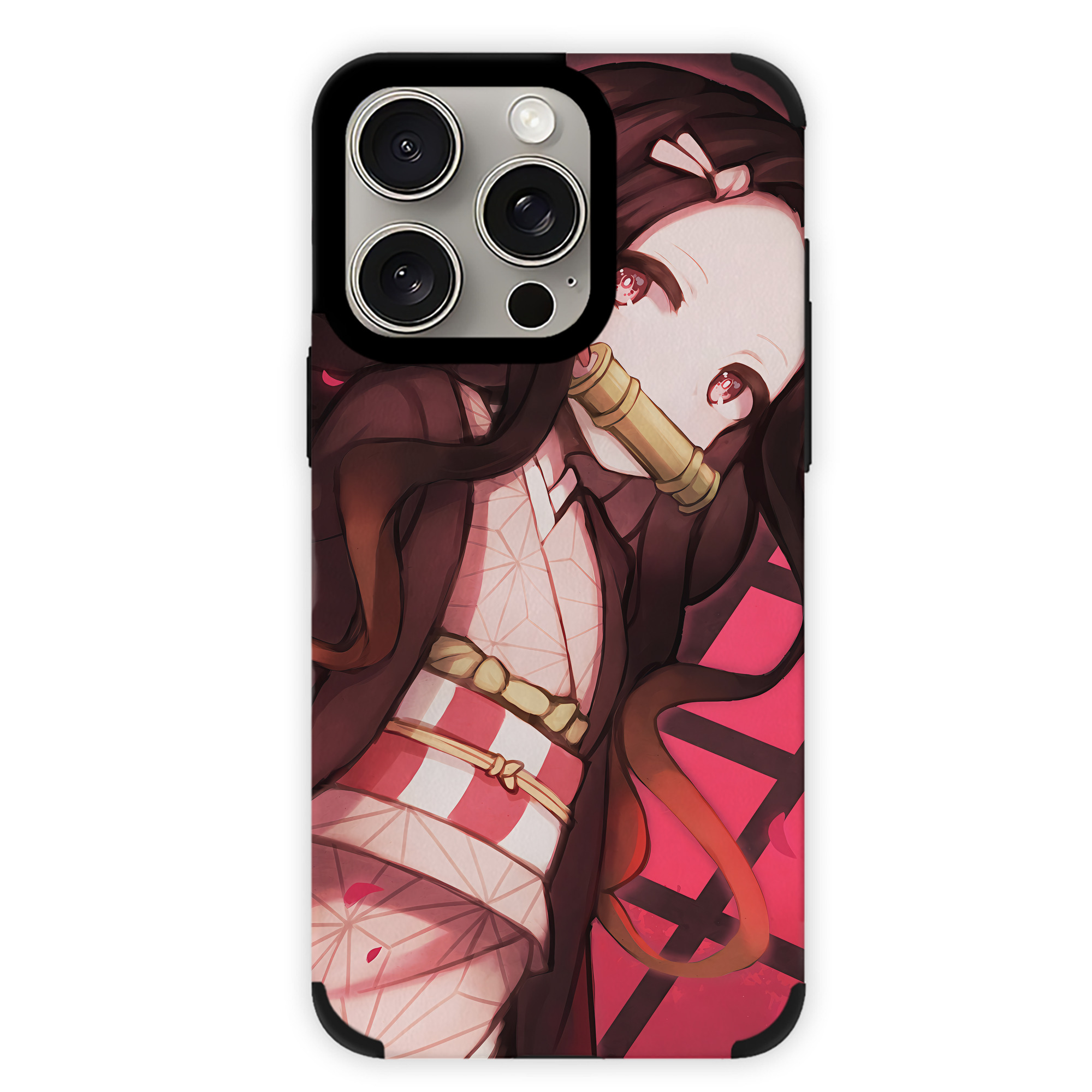 （画像用） 鬼滅の刃（きめつのやいば）竈門 禰󠄀豆子／かまど ねずこ Kamado Nezuko 【iPhone15ProMax対応】 PUレザー スマホケース 耐衝撃＆黄変防止