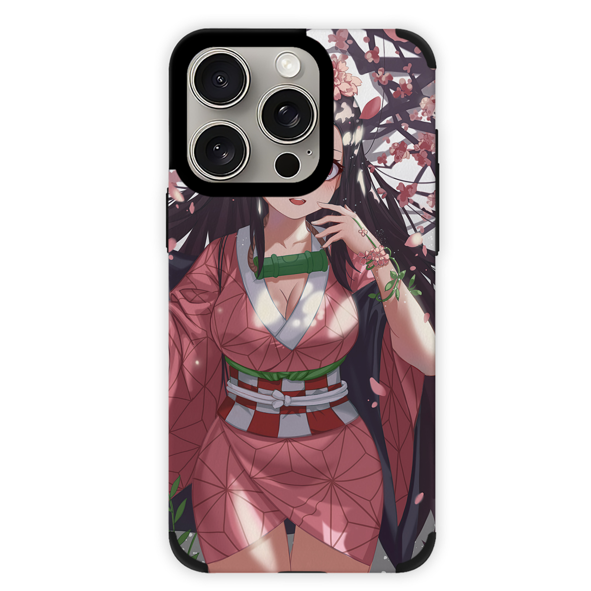 （画像用） 鬼滅の刃（きめつのやいば）竈門 禰󠄀豆子／かまど ねずこ Kamado Nezuko 【iPhone15ProMax対応】 PUレザー スマホケース 耐衝撃＆黄変防止
