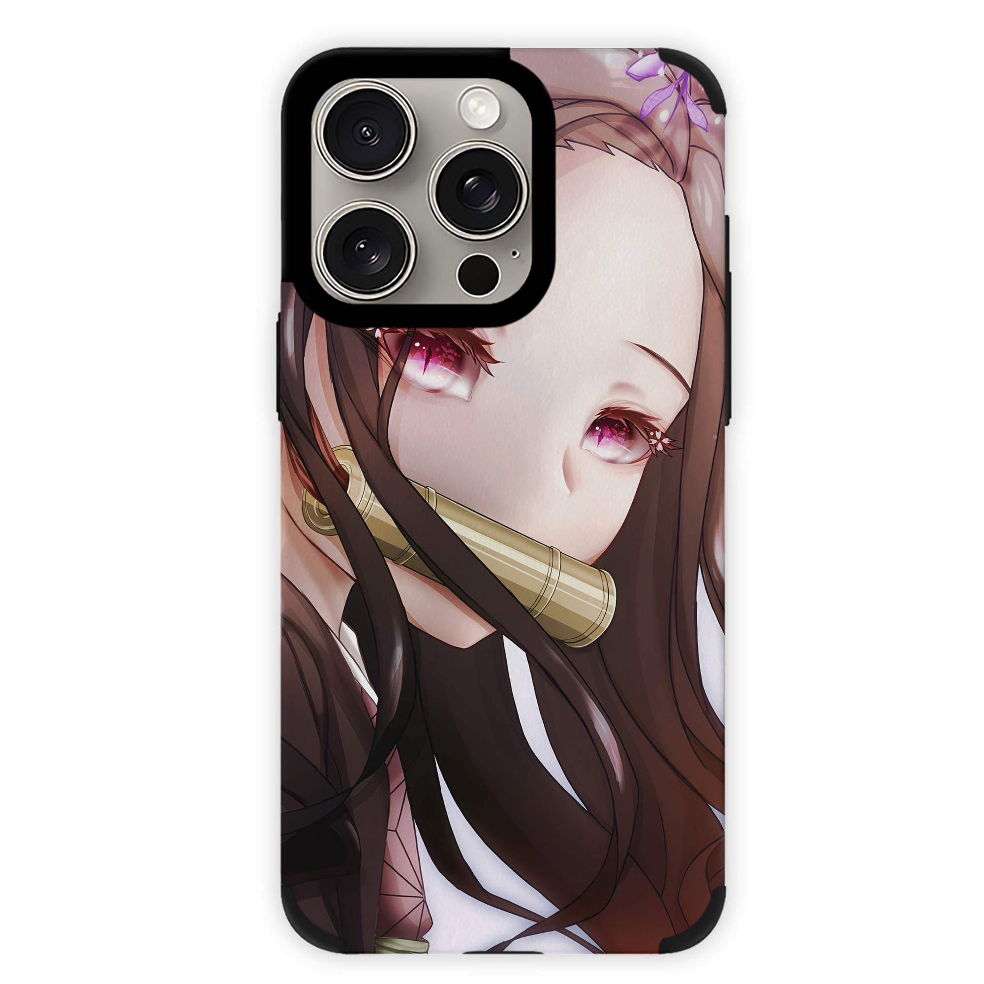 （画像用） 鬼滅の刃（きめつのやいば）竈門 禰󠄀豆子／かまど ねずこ Kamado Nezuko 【iPhone15ProMax対応】 PUレザー スマホケース 耐衝撃＆黄変防止