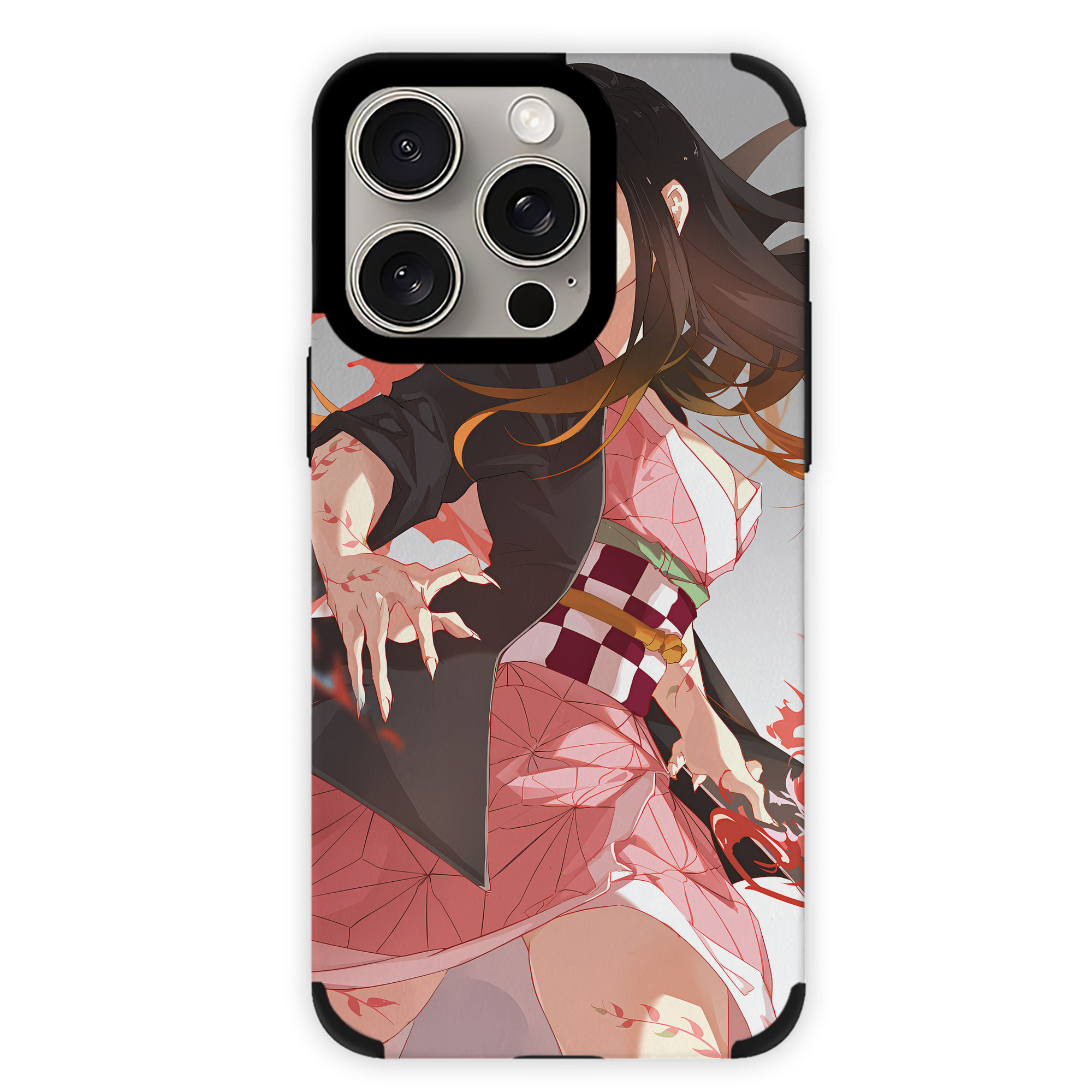 （画像用） 鬼滅の刃（きめつのやいば）竈門 禰󠄀豆子／かまど ねずこ Kamado Nezuko 【iPhone15ProMax対応】 PUレザー スマホケース 耐衝撃＆黄変防止