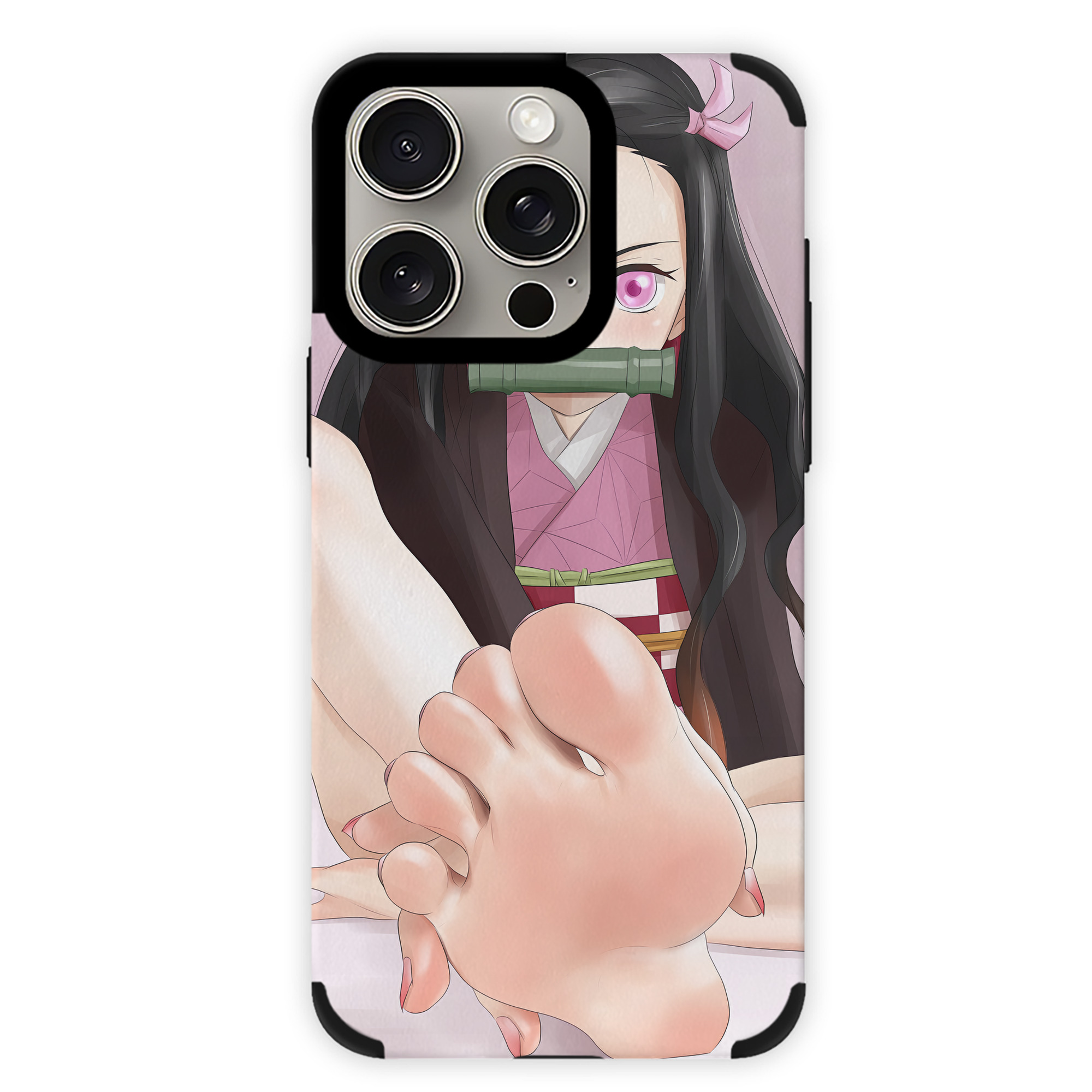 （画像用） 鬼滅の刃（きめつのやいば）竈門 禰󠄀豆子／かまど ねずこ Kamado Nezuko 【iPhone15ProMax対応】 PUレザー スマホケース 耐衝撃＆黄変防止